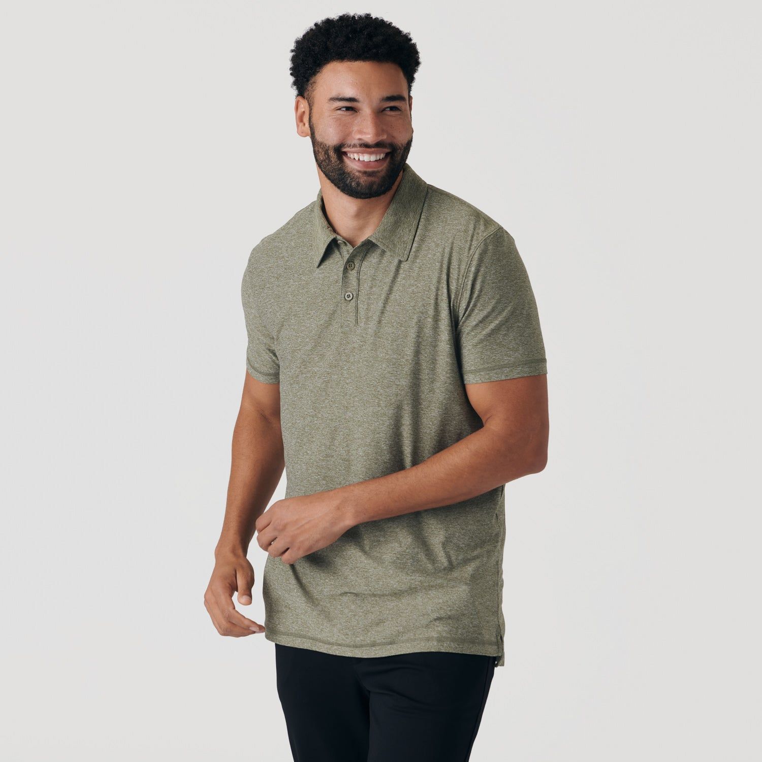 Heather Military Green Active Polo sold by True Classic