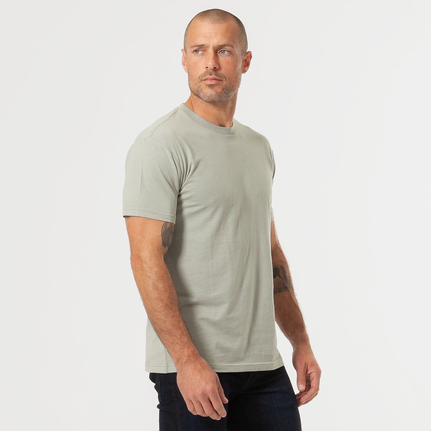 Slate Green Short Sleeve Crew Neck sold by True Classic product image thumbnail 4