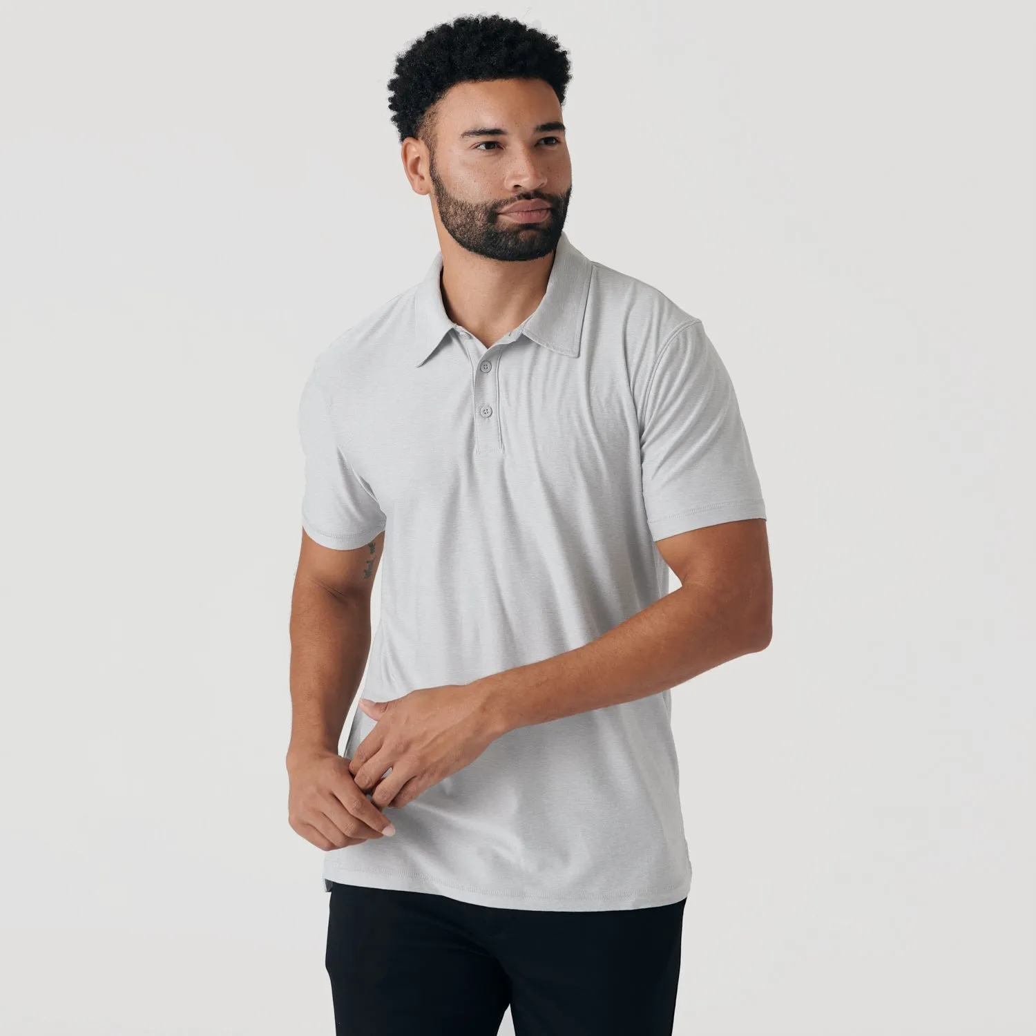 Heather Light Gray Active Polo sold by True Classic