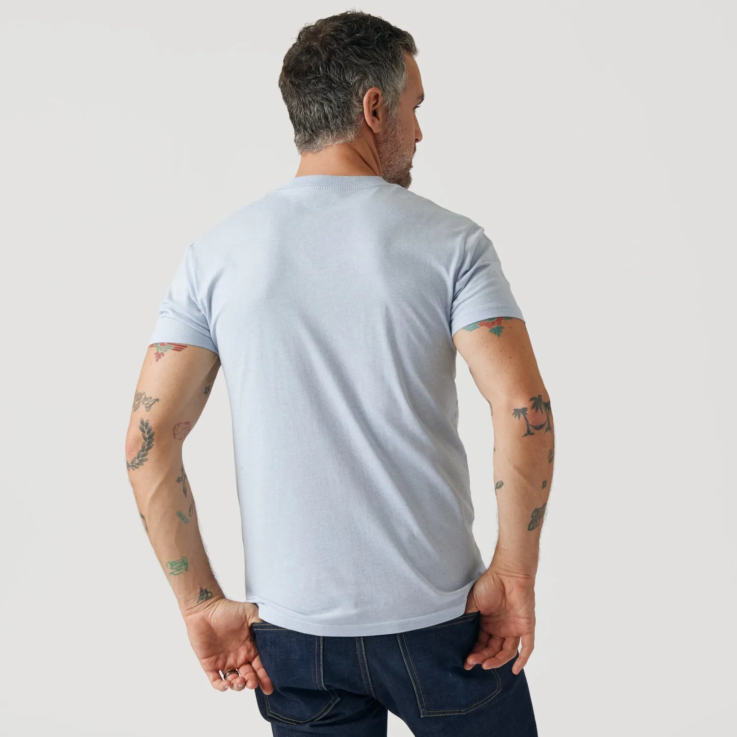 Heather Pale Blue V Neck T Shirt sold by True Classic product image thumbnail 3