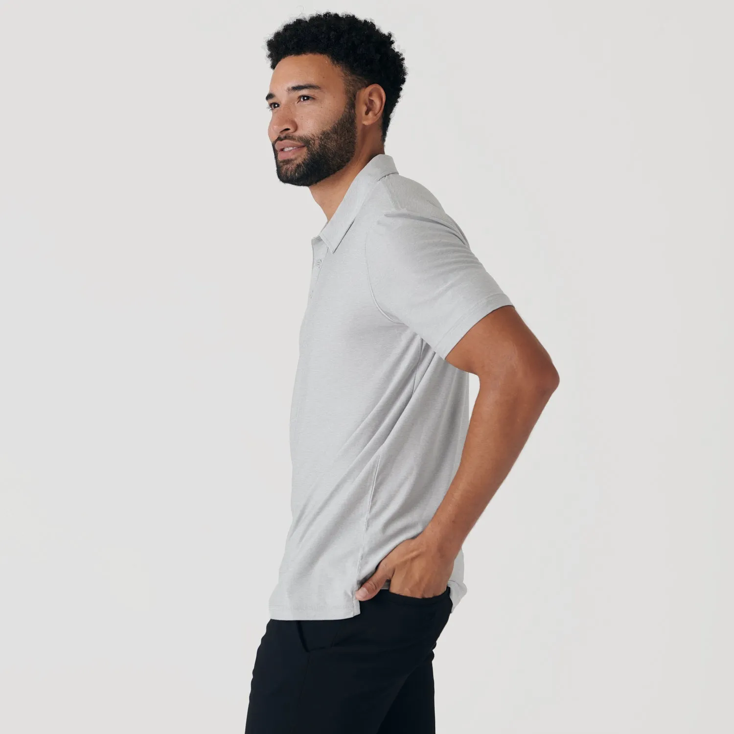 Heather Light Gray Active Polo sold by True Classic product image thumbnail 4