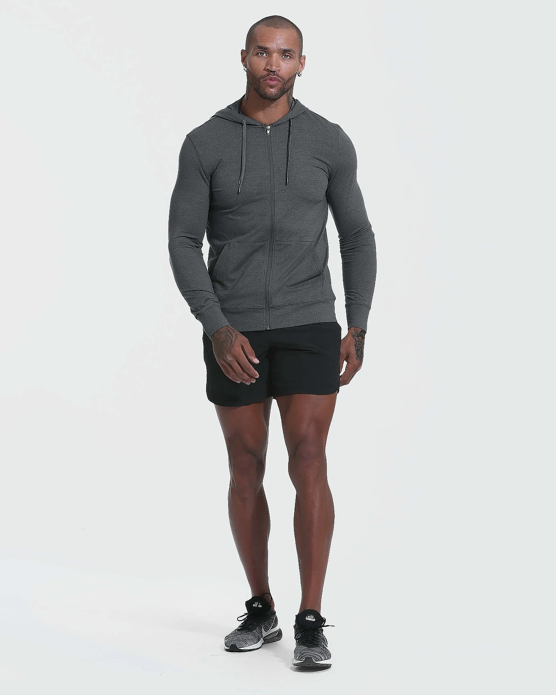 Charcoal Heather Active Comfort Full Zip Hoodie sold by True Classic product image thumbnail 5