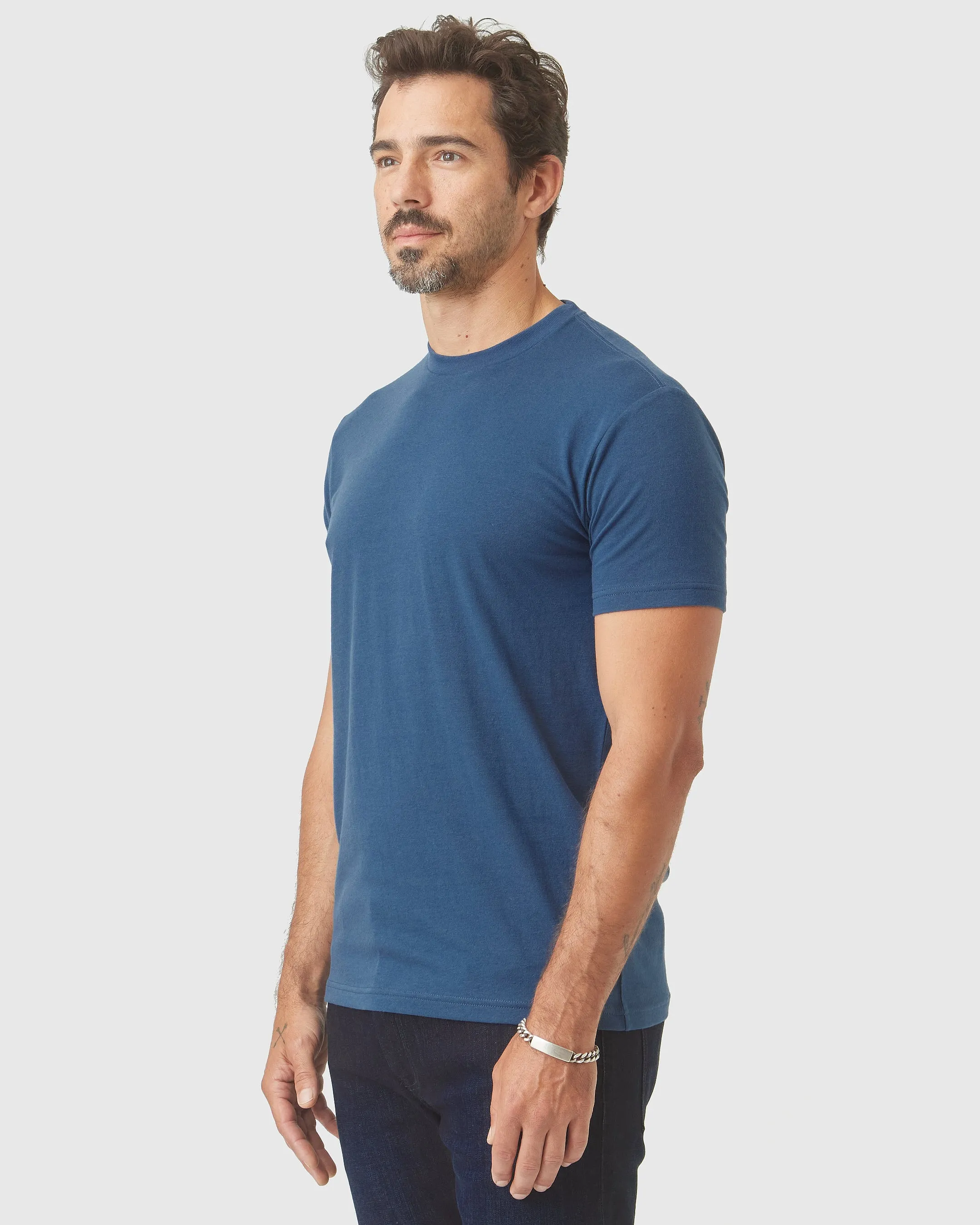 Deep Sea Blue Short Sleeve Crew Neck Tee sold by True Classic product image thumbnail 4