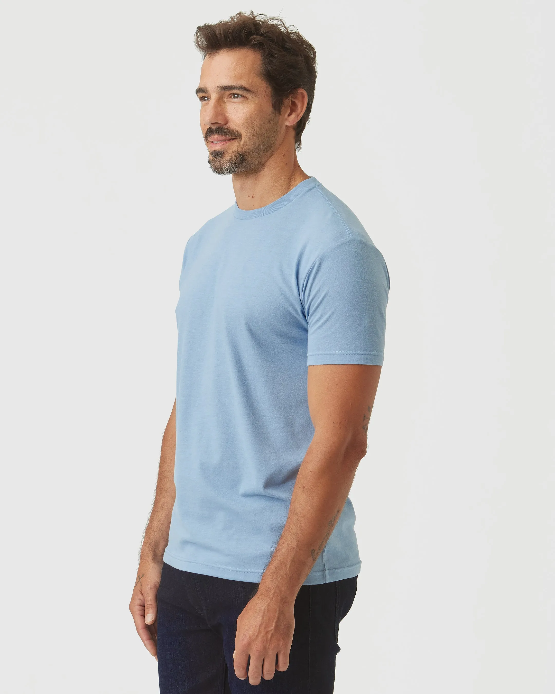 Sky Blue Heather Classic Crew sold by True Classic product image thumbnail 4