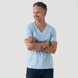 Oxford Blue V-Neck T-Shirt sold by True Classic