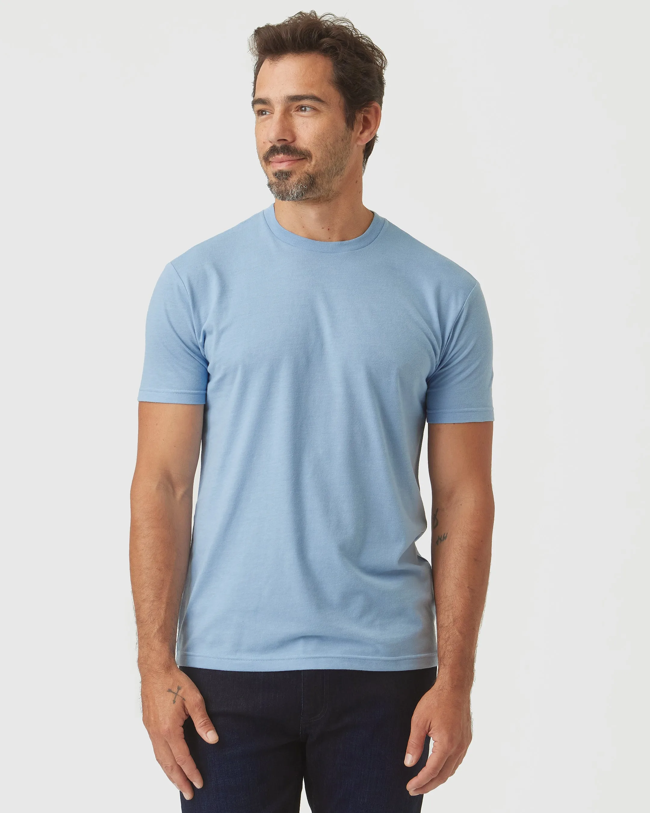 Sky Blue Heather Classic Crew sold by True Classic