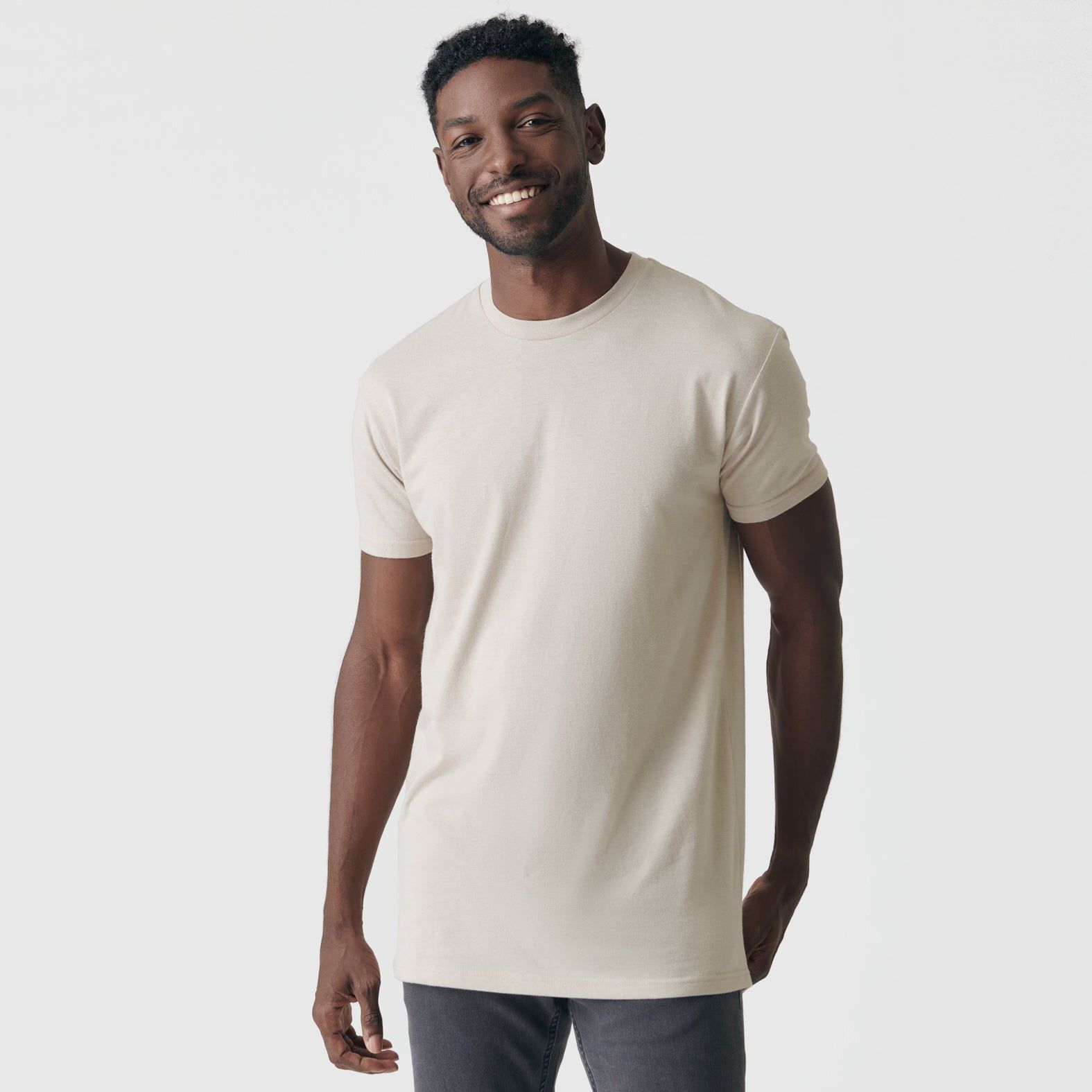Sandstone Tall Round Hem Crew Neck T-Shirt sold by True Classic