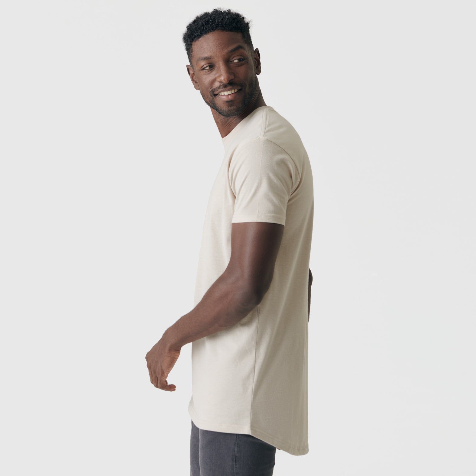 Sandstone Tall Round Hem Crew Neck T-Shirt sold by True Classic product image thumbnail 4