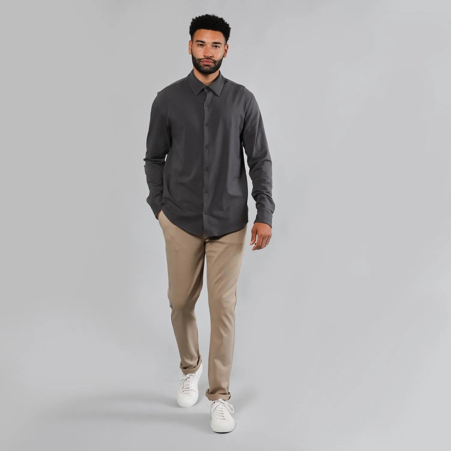 Carbon Long Sleeve Knit Shirt sold by True Classic product image thumbnail 5
