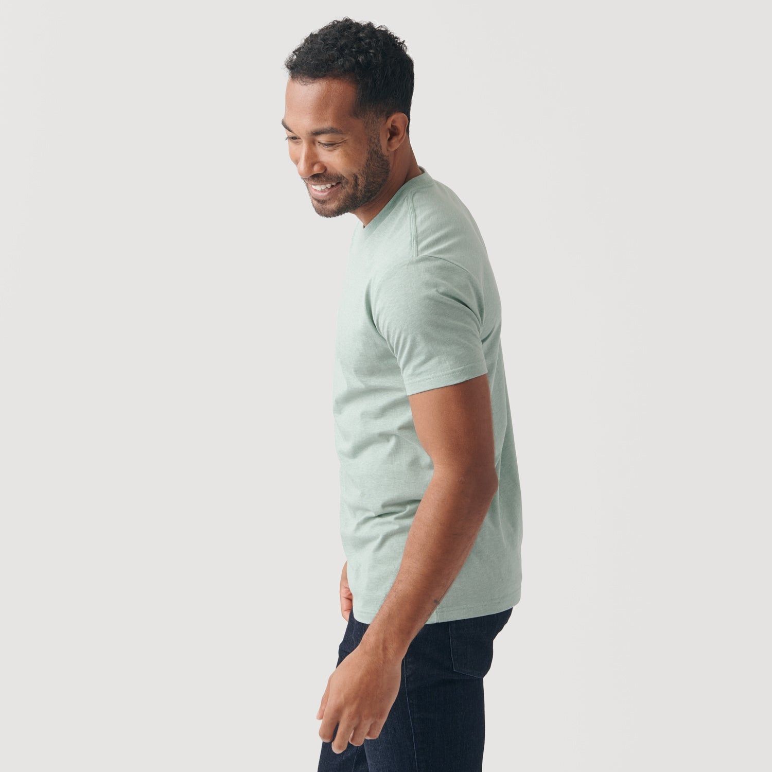 Heather Sage Crew Neck T-Shirt sold by True Classic product image thumbnail 4