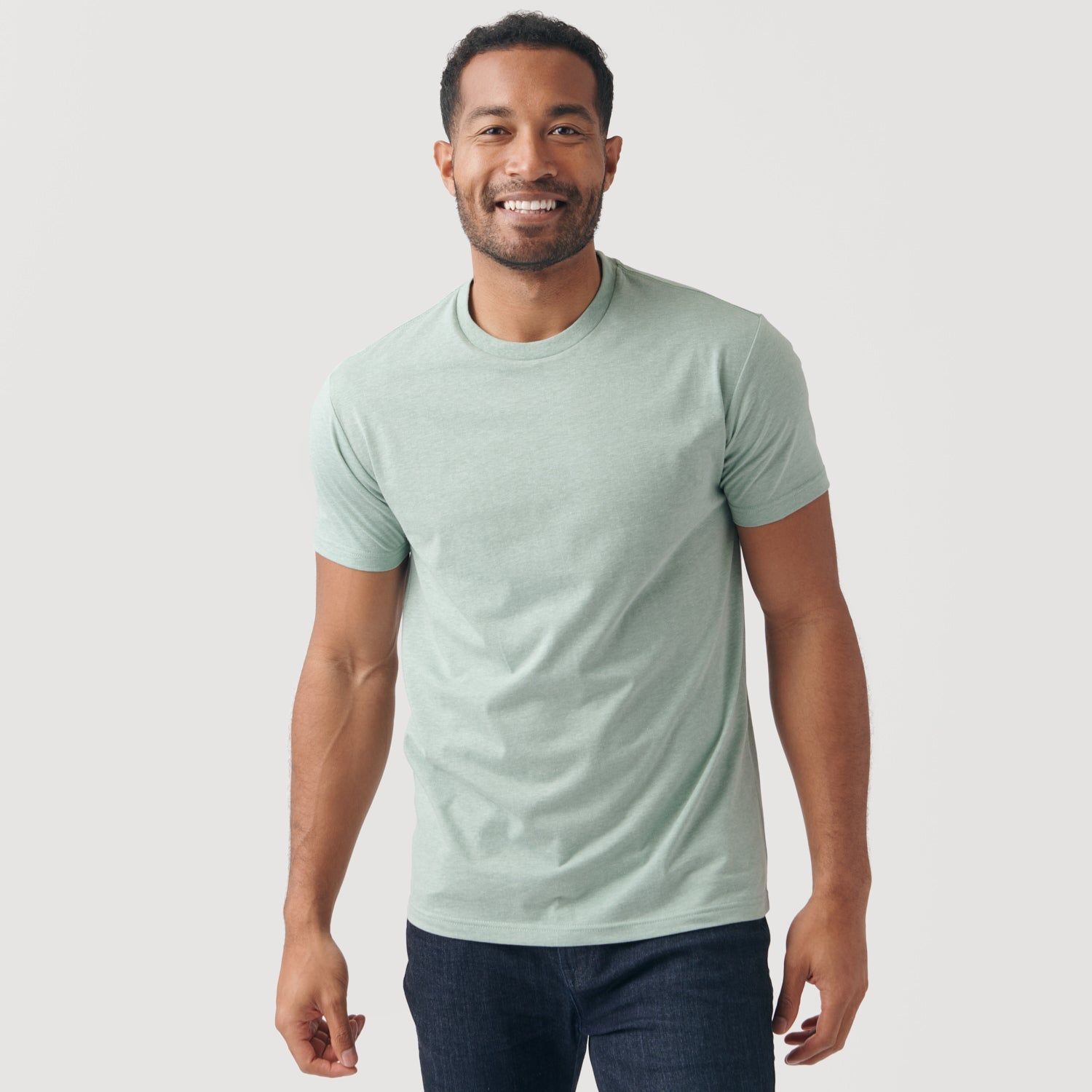 Heather Sage Crew Neck T-Shirt sold by True Classic