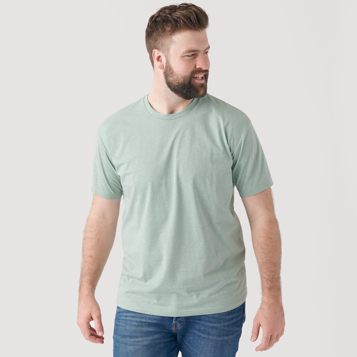 Heather Sage Crew Neck T-Shirt sold by True Classic product image thumbnail 5