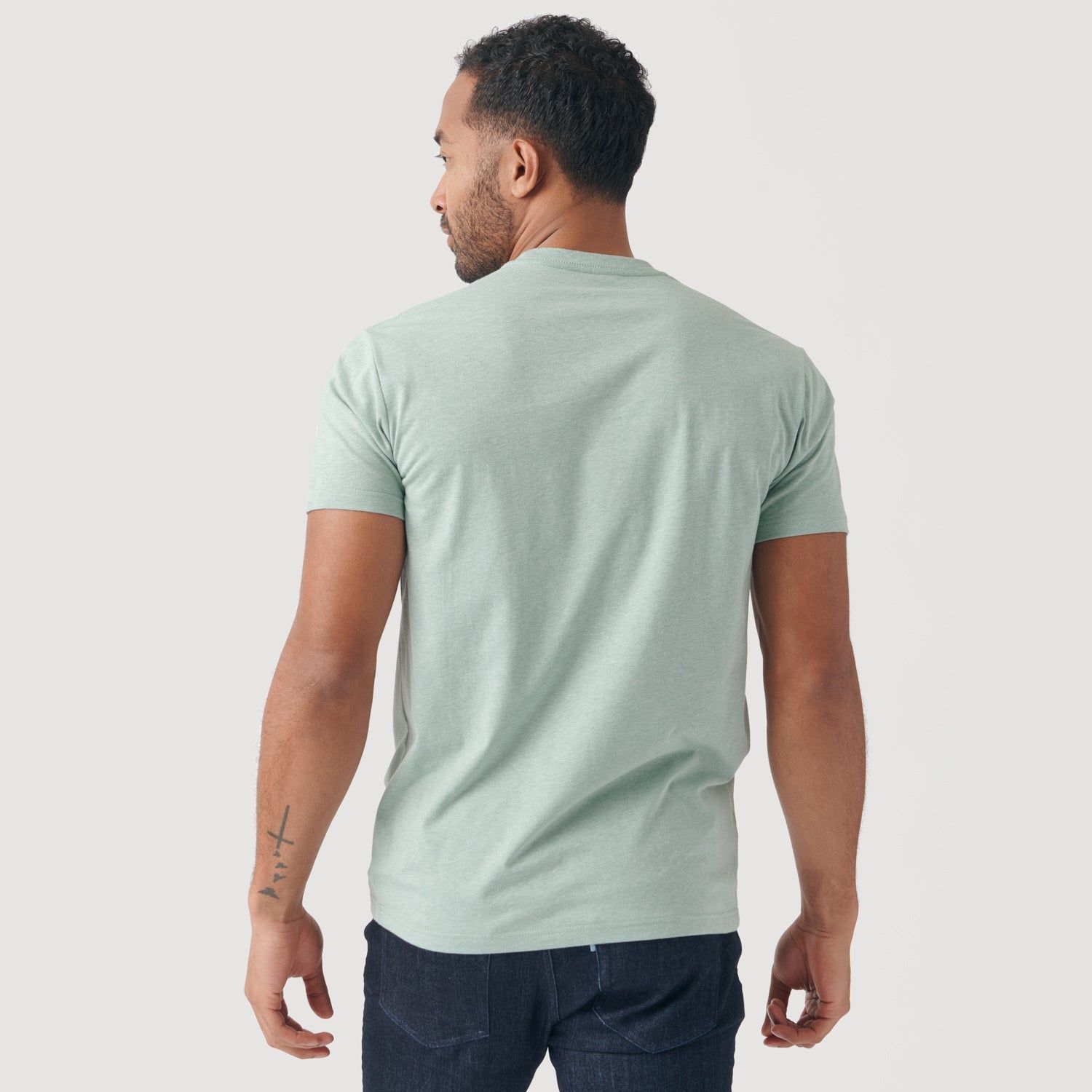 Heather Sage Crew Neck T-Shirt sold by True Classic product image thumbnail 3