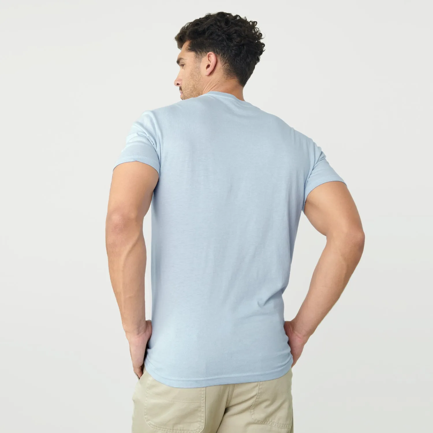 Pale Blue Crew Neck T-Shirt sold by True Classic product image thumbnail 3