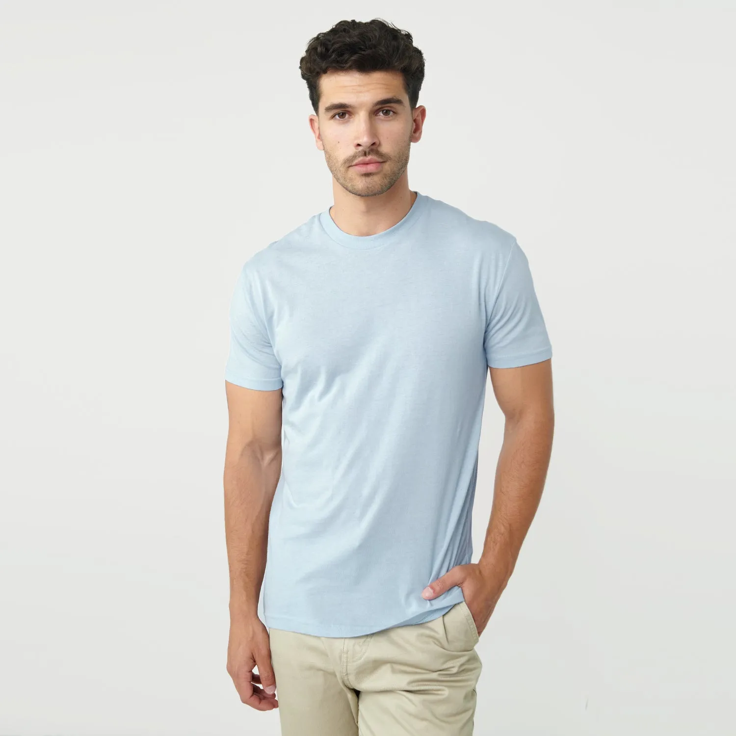 Pale Blue Crew Neck T-Shirt sold by True Classic