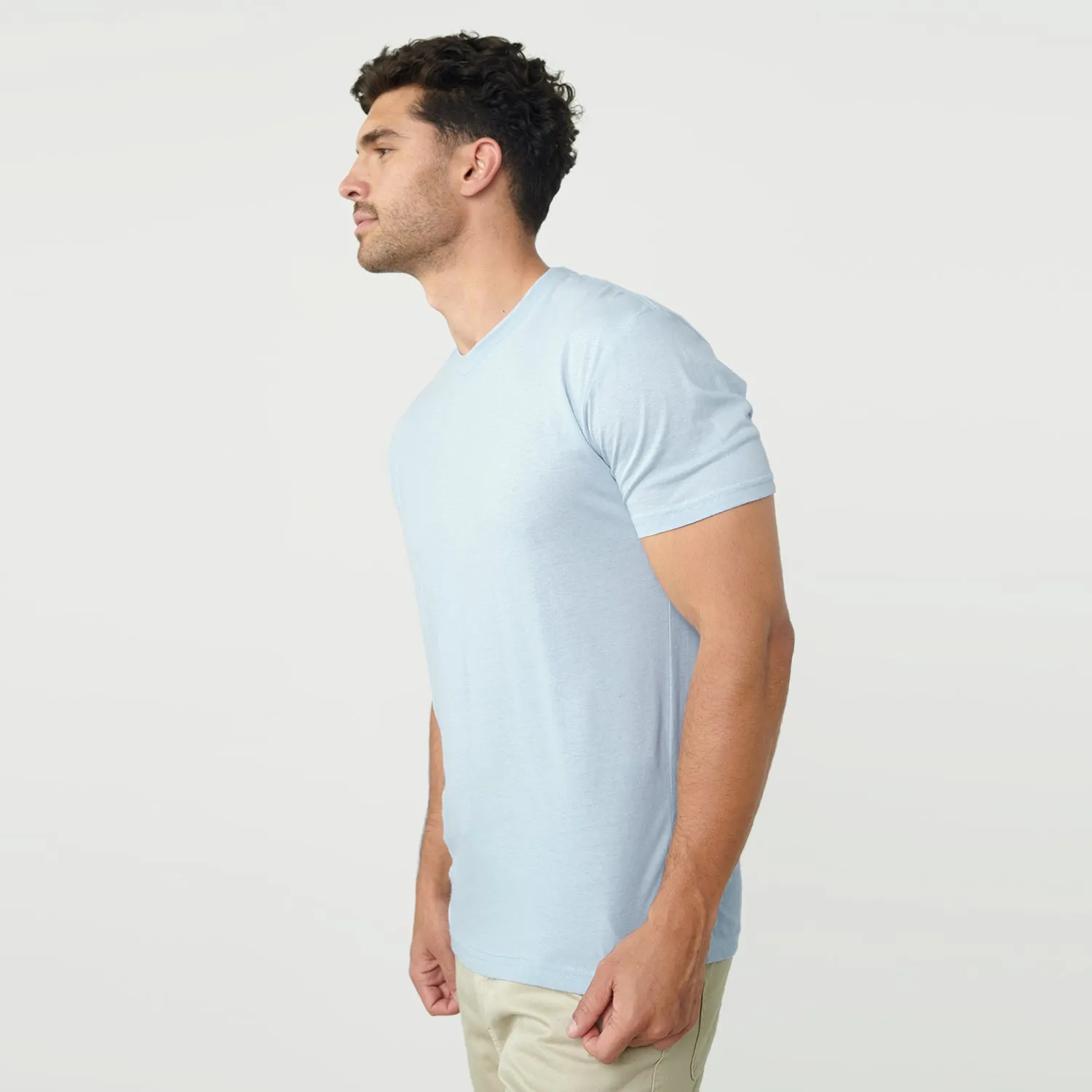 Pale Blue Crew Neck T-Shirt sold by True Classic product image thumbnail 4