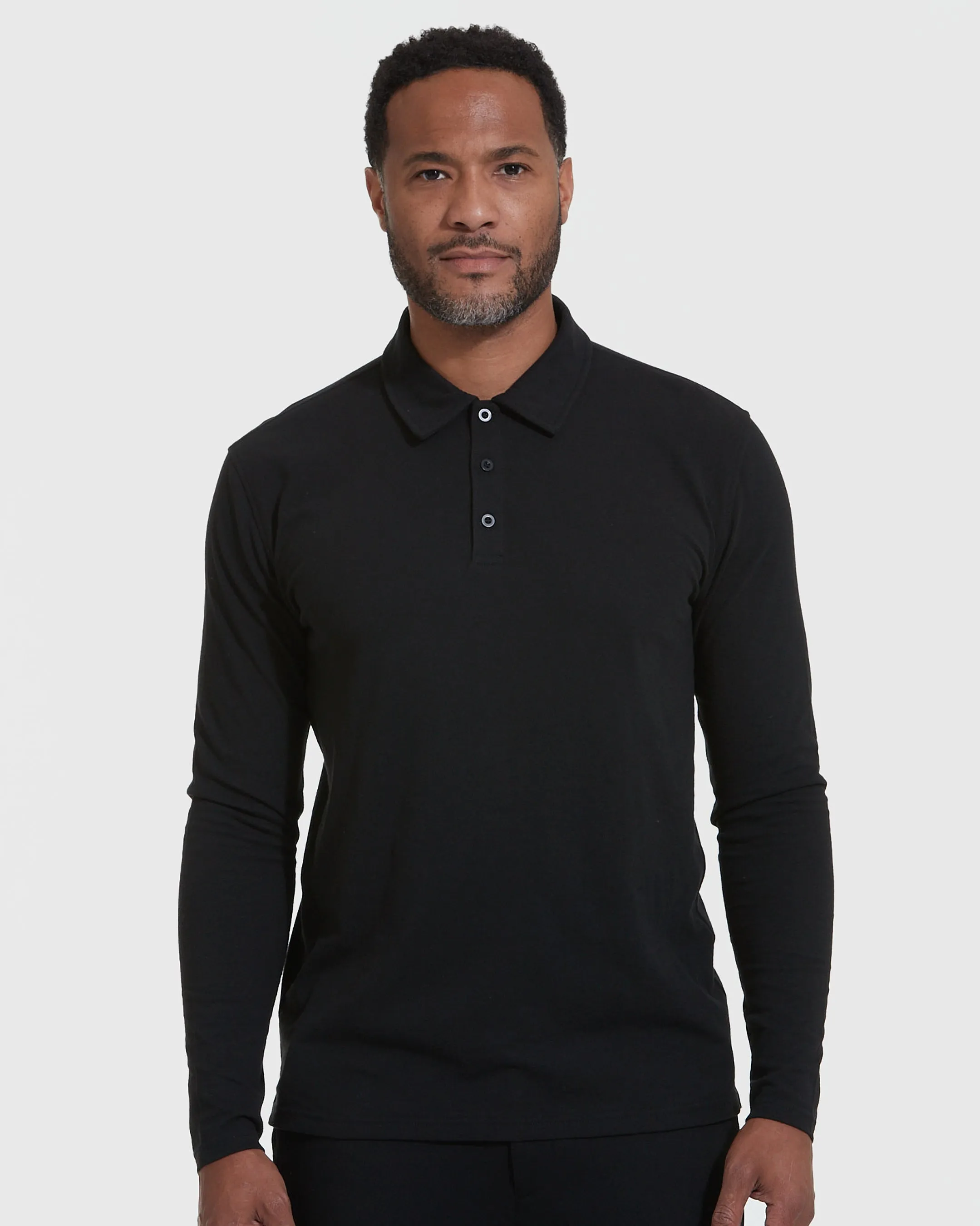 Black Long Sleeve Polo sold by True Classic