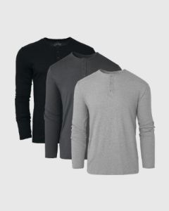 Dark Tones Long Sleeve Henley 3-Pack sold by True Classic