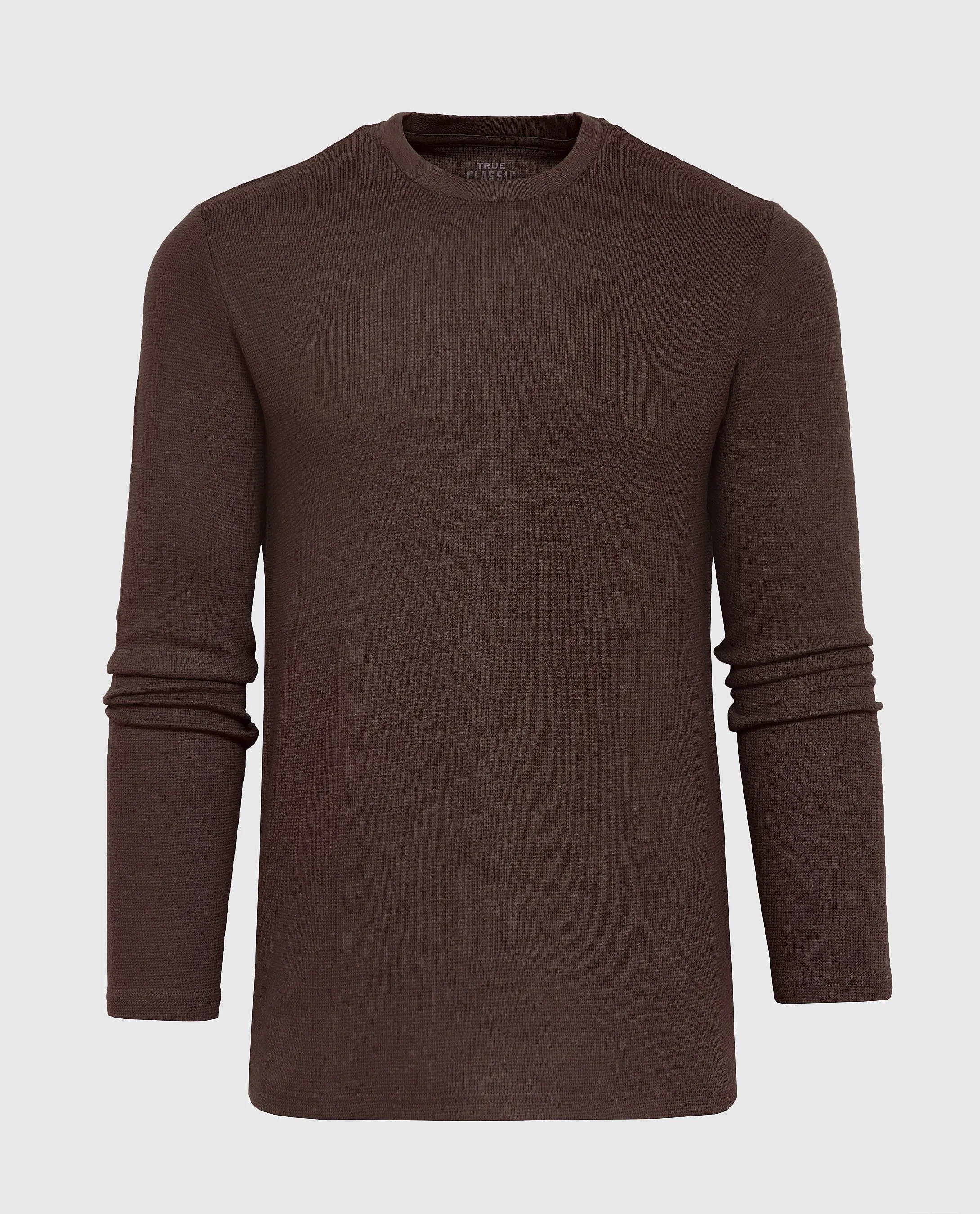 Dark Oak Waffle Long Sleeve Crew Neck sold by True Classic product image thumbnail 2