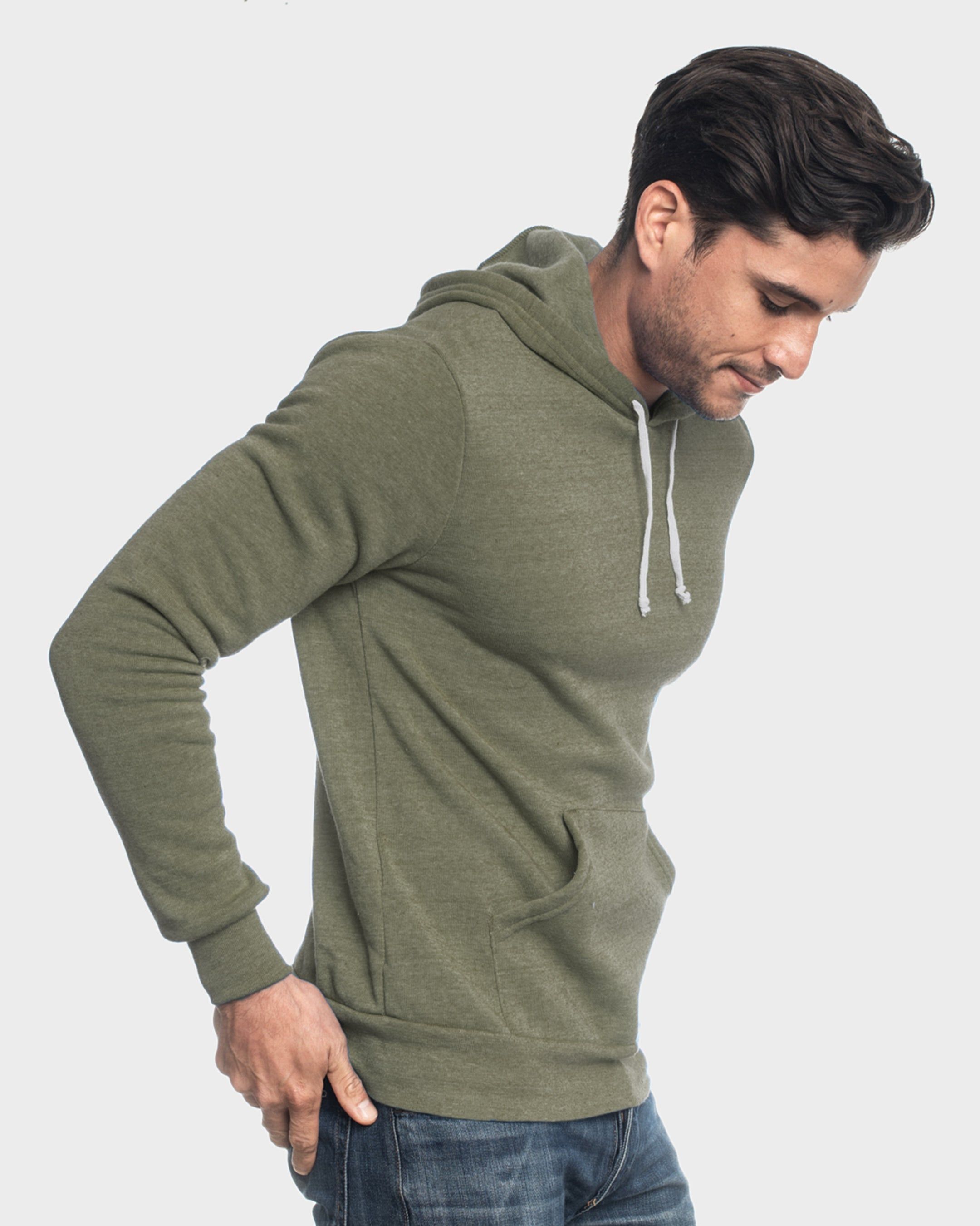 Military Green Fleece Pull Over Hoodie sold by True Classic product image thumbnail 4