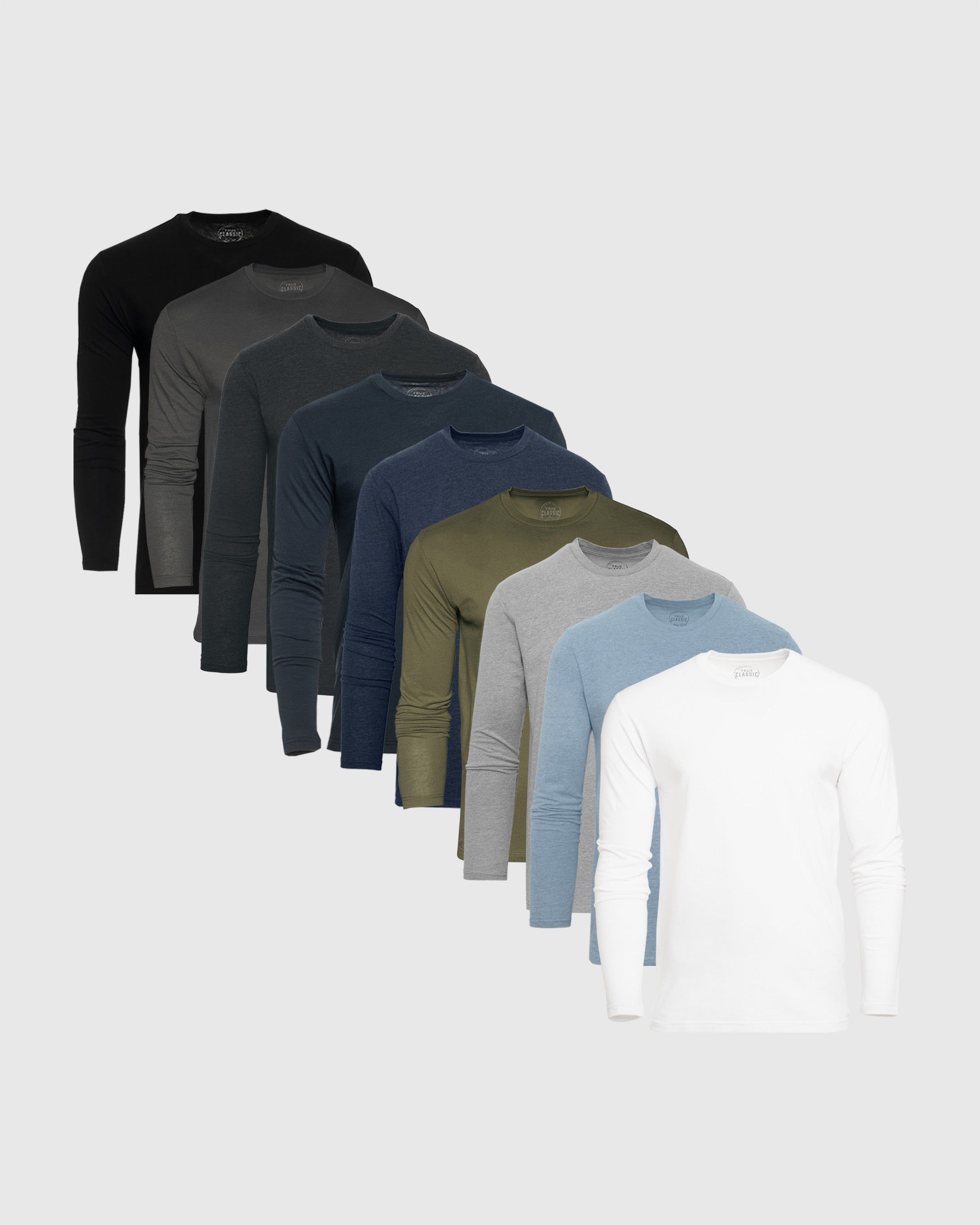 Essential Long Sleeve Crew 9-Pack sold by True Classic