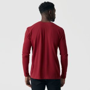 Crimson Long Sleeve Henley sold by True Classic