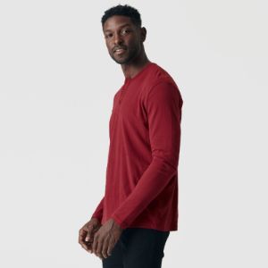 Crimson Long Sleeve Henley sold by True Classic