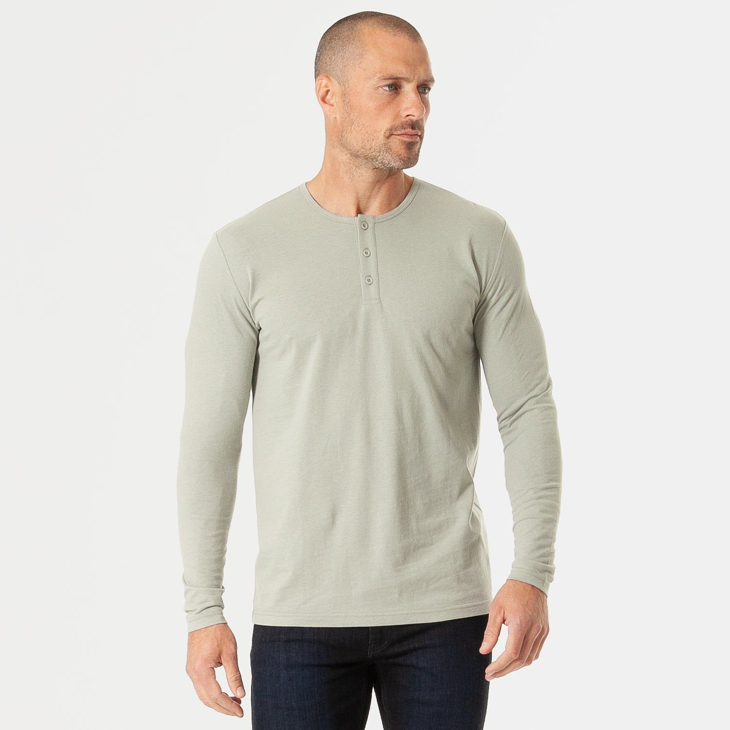 Slate Green Long Sleeve Henley sold by True Classic