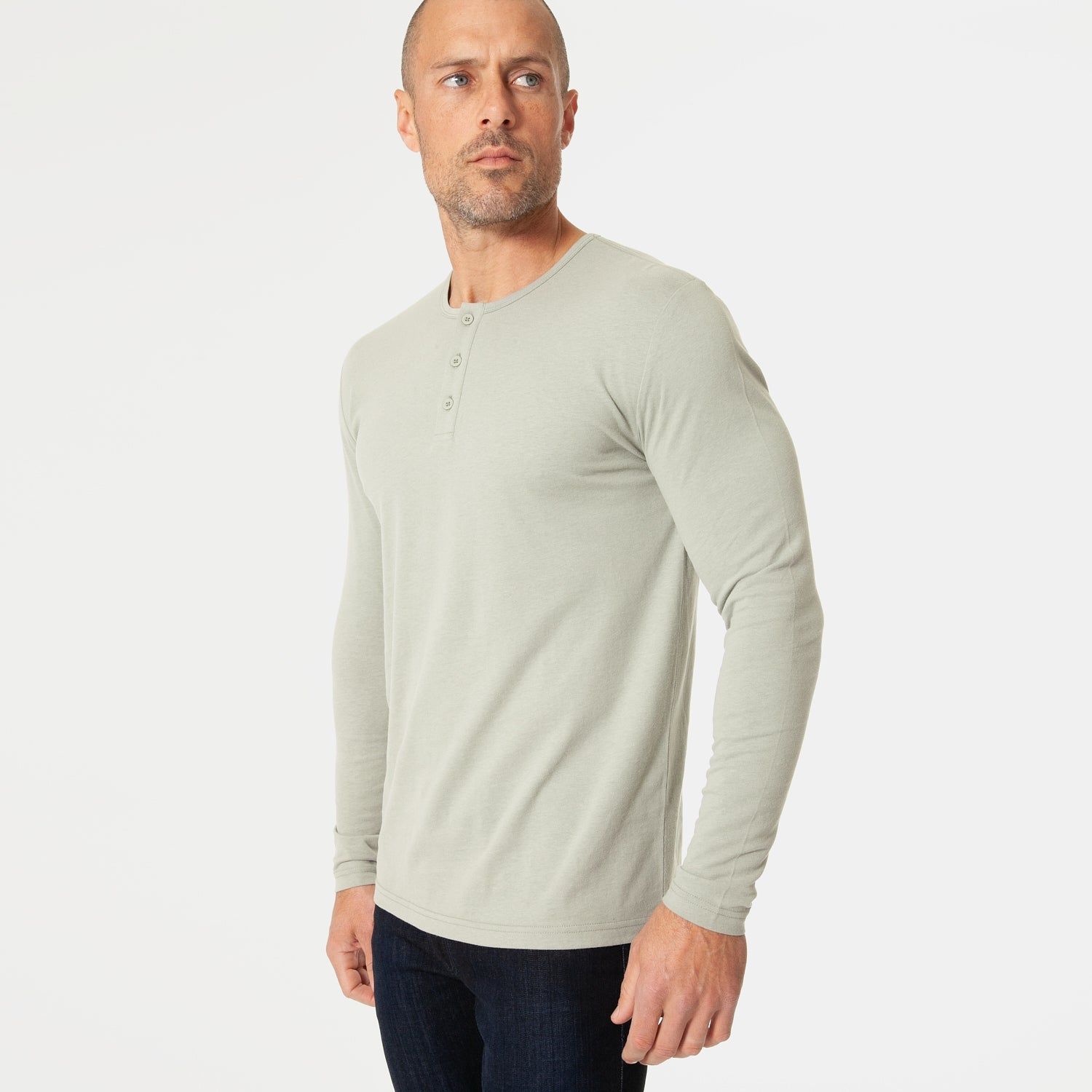Slate Green Long Sleeve Henley sold by True Classic product image thumbnail 4