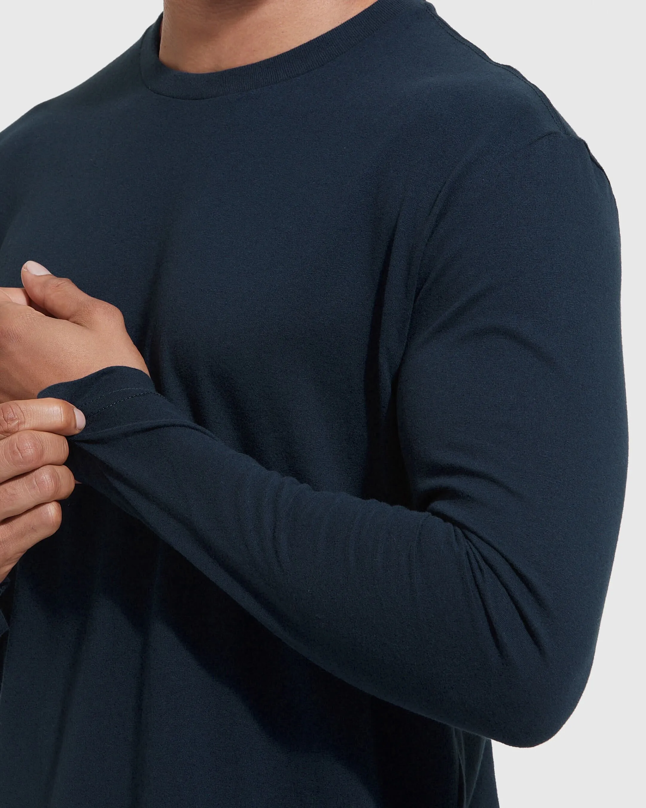 Navy Classic Long Sleeve Crew Neck sold by True Classic product image thumbnail 5