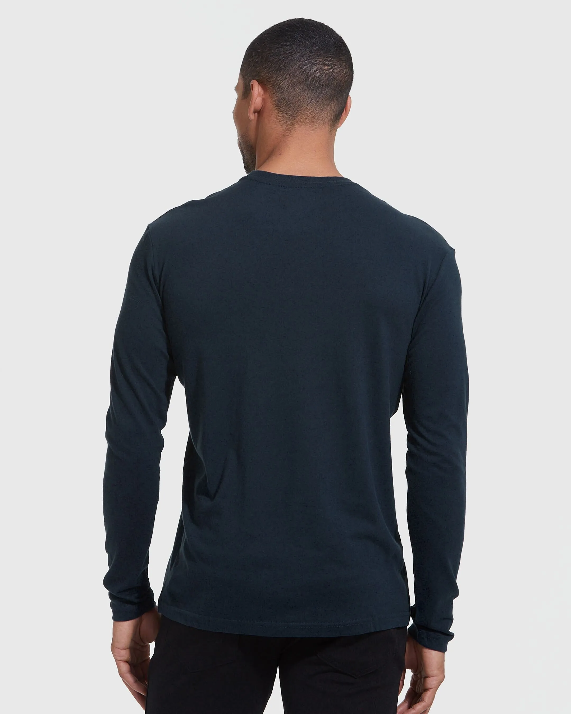 Navy Classic Long Sleeve Crew Neck sold by True Classic product image thumbnail 3