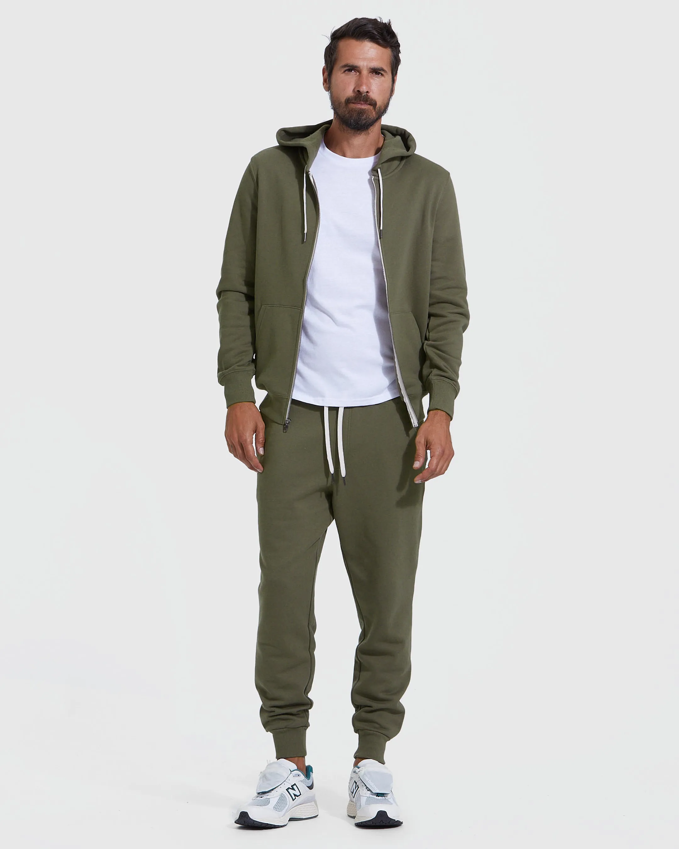 Military Green Fleece French Terry Zip Hoodie sold by True Classic product image thumbnail 5