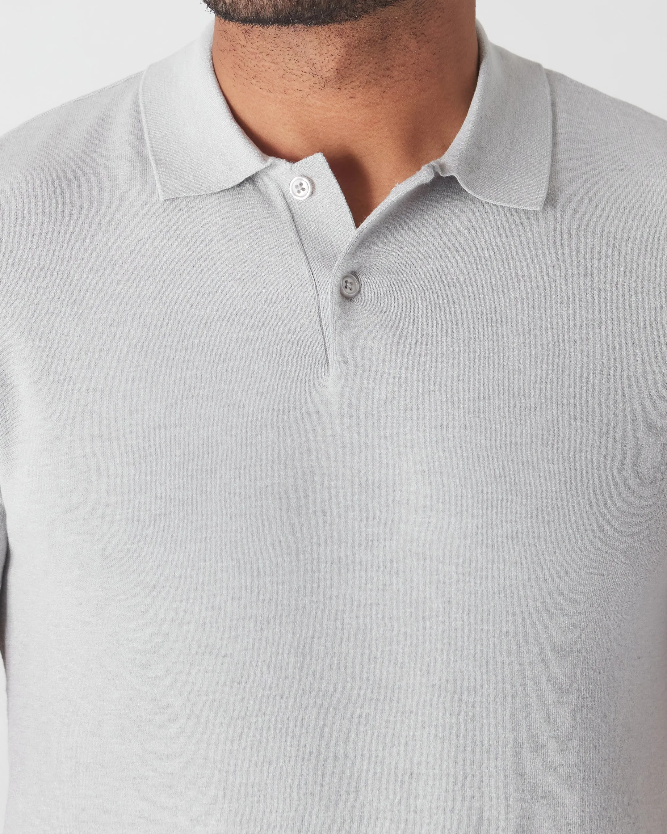 Heather Gray Short Sleeve Sweater Polo sold by True Classic product image thumbnail 5