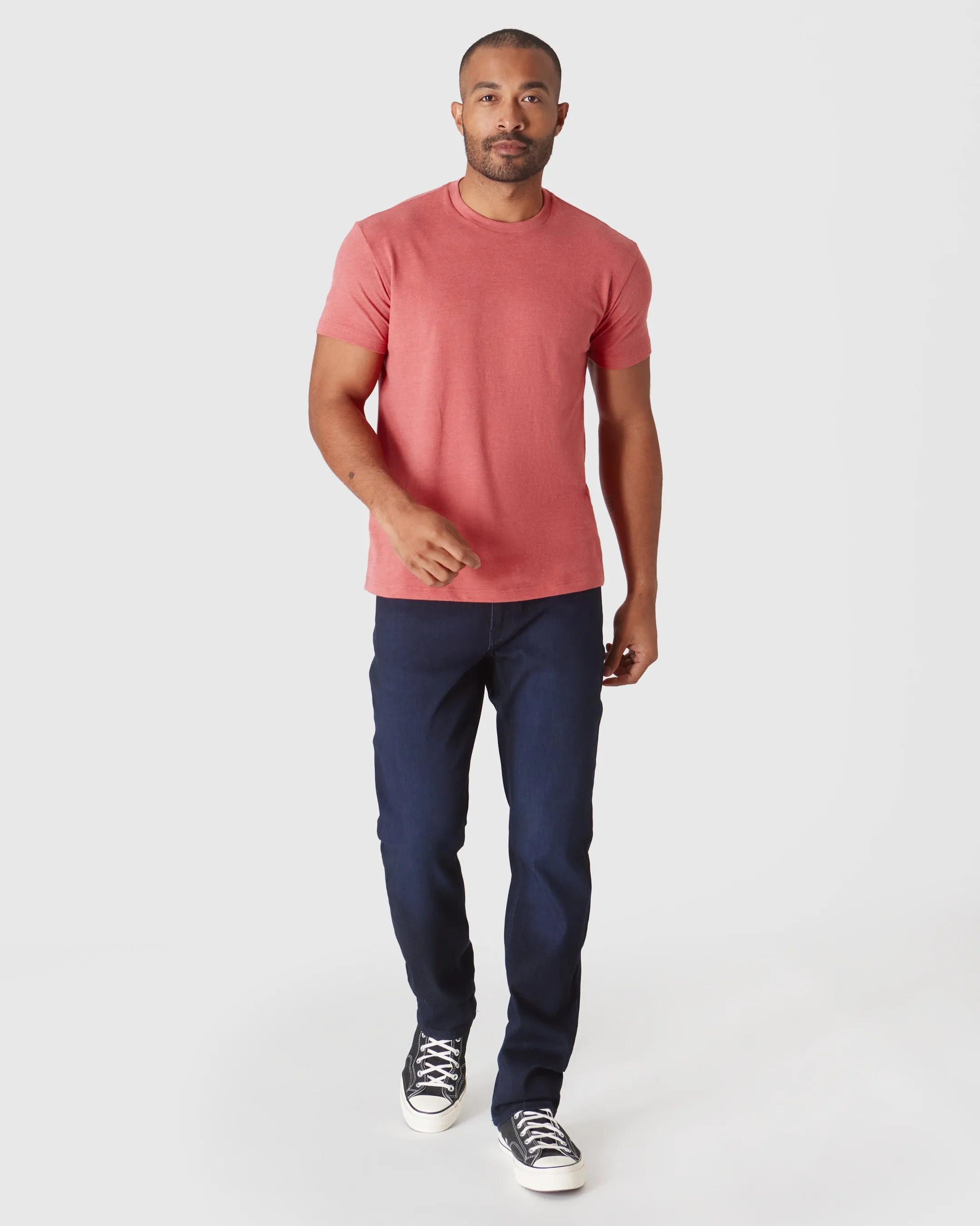 Heather Garnet Short Sleeve Crew Neck Tee sold by True Classic product image thumbnail 4