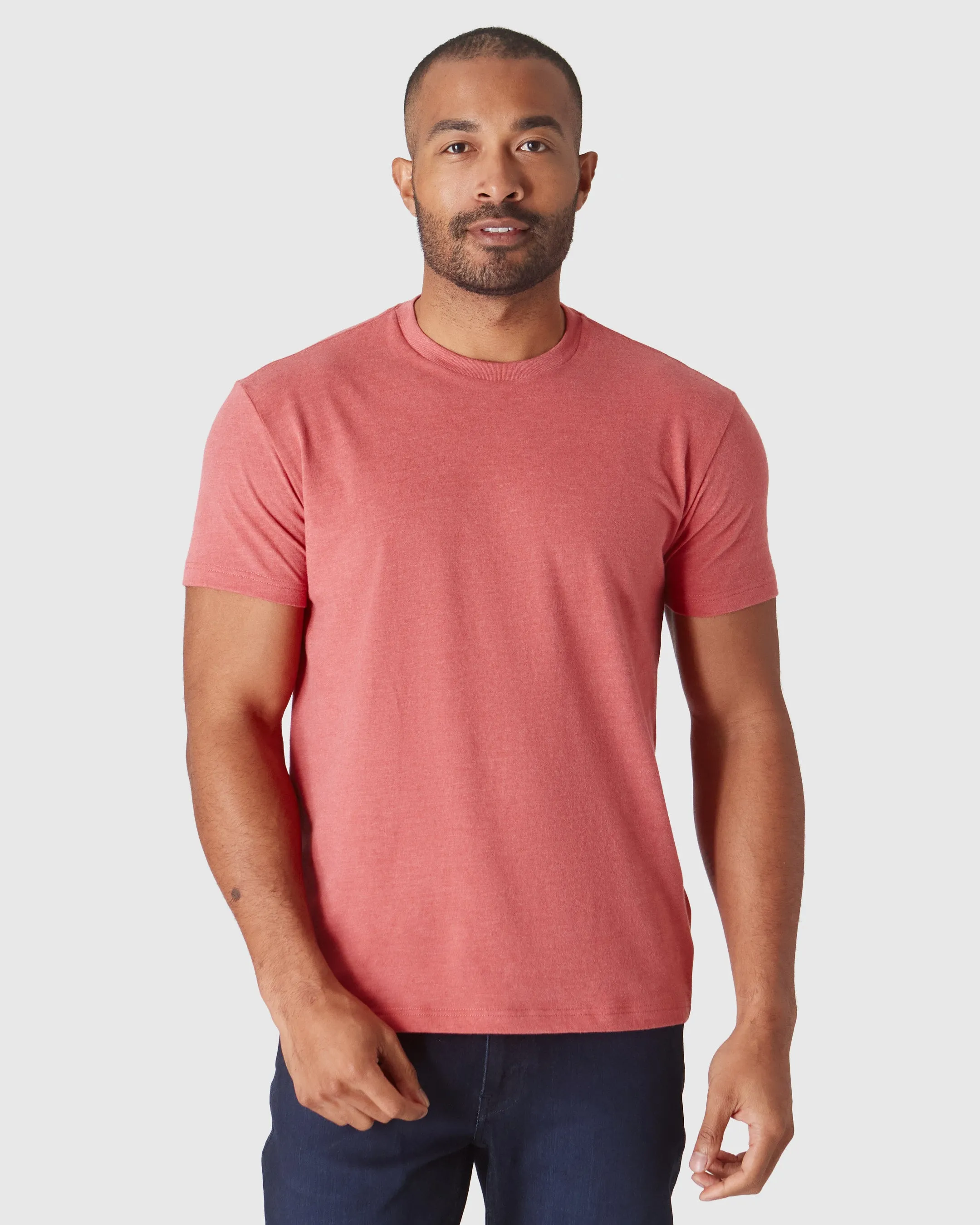 Heather Garnet Short Sleeve Crew Neck Tee sold by True Classic
