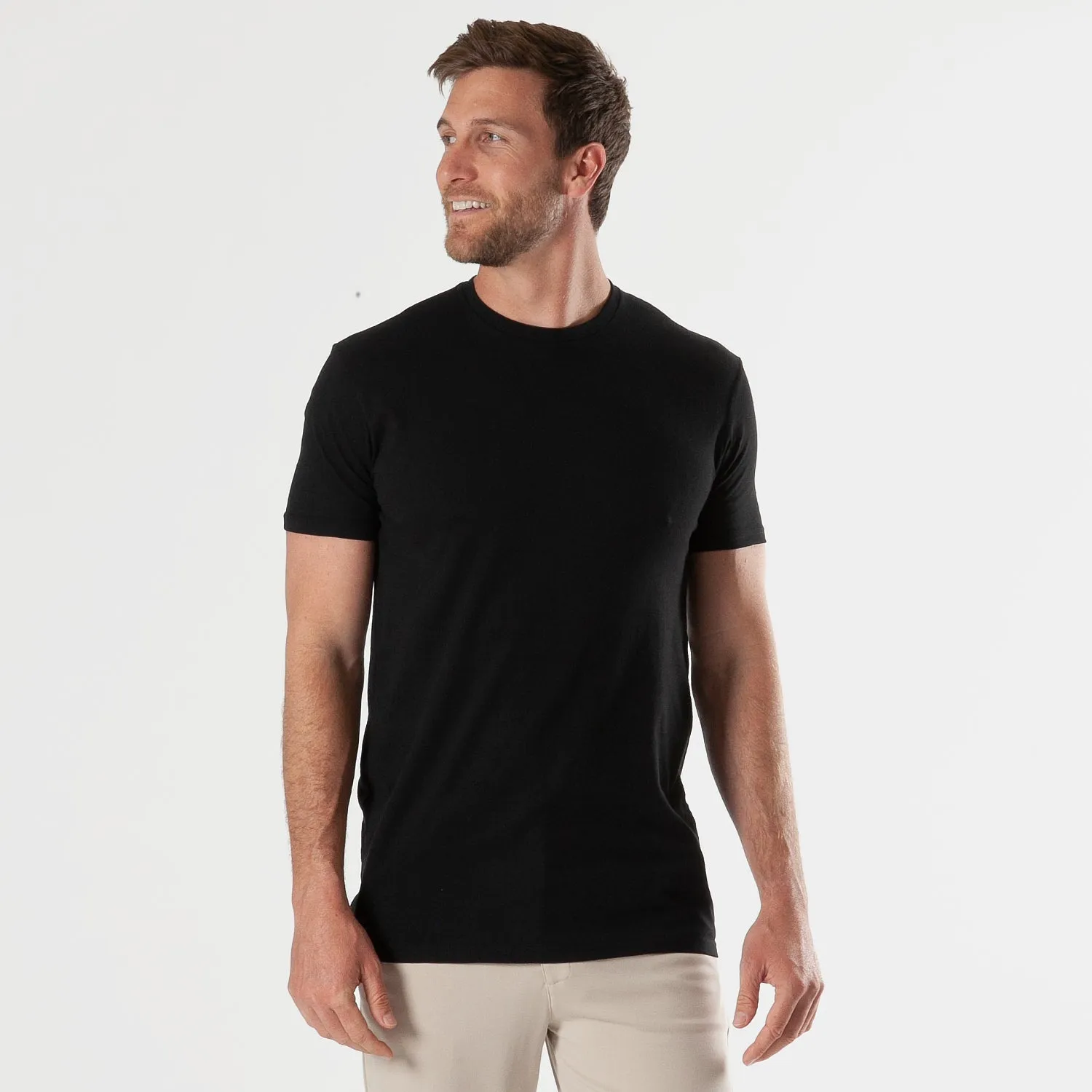 All Black Tall Straight Hem Crew Neck T-Shirt 3-Pack sold by True Classic product image thumbnail 2