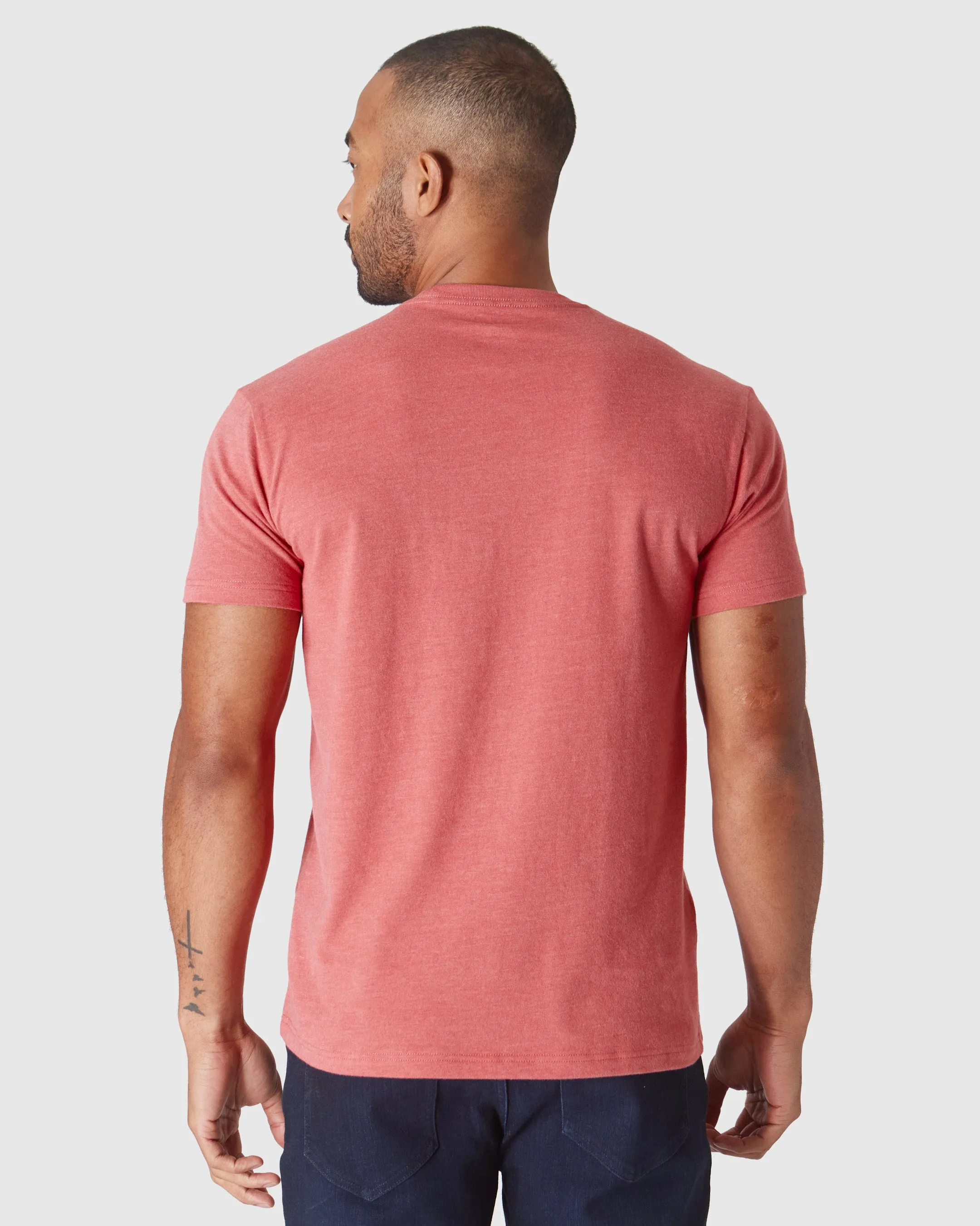 Heather Garnet Short Sleeve Crew Neck Tee sold by True Classic product image thumbnail 3