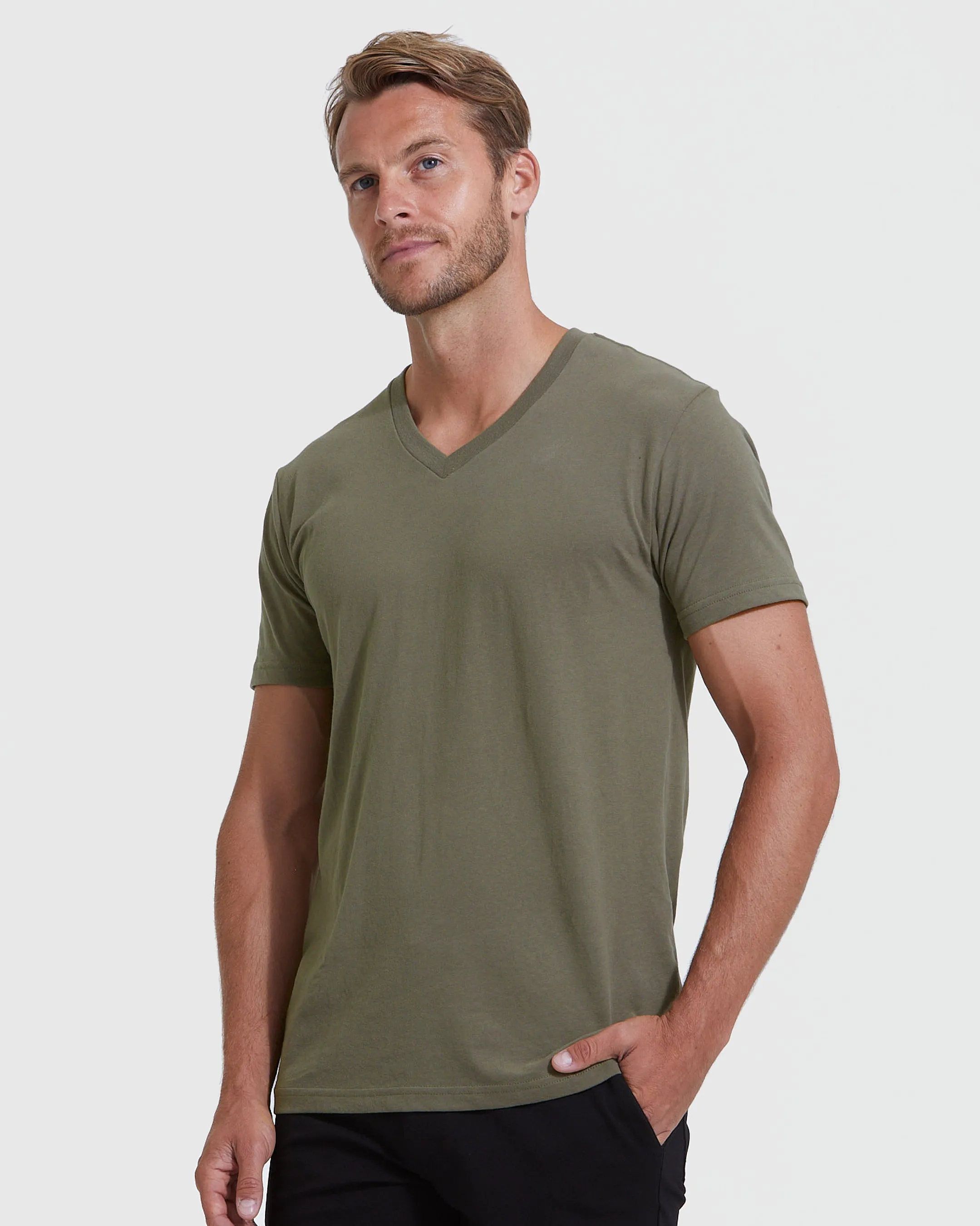 Military Green Classic V-Neck sold by True Classic product image thumbnail 3
