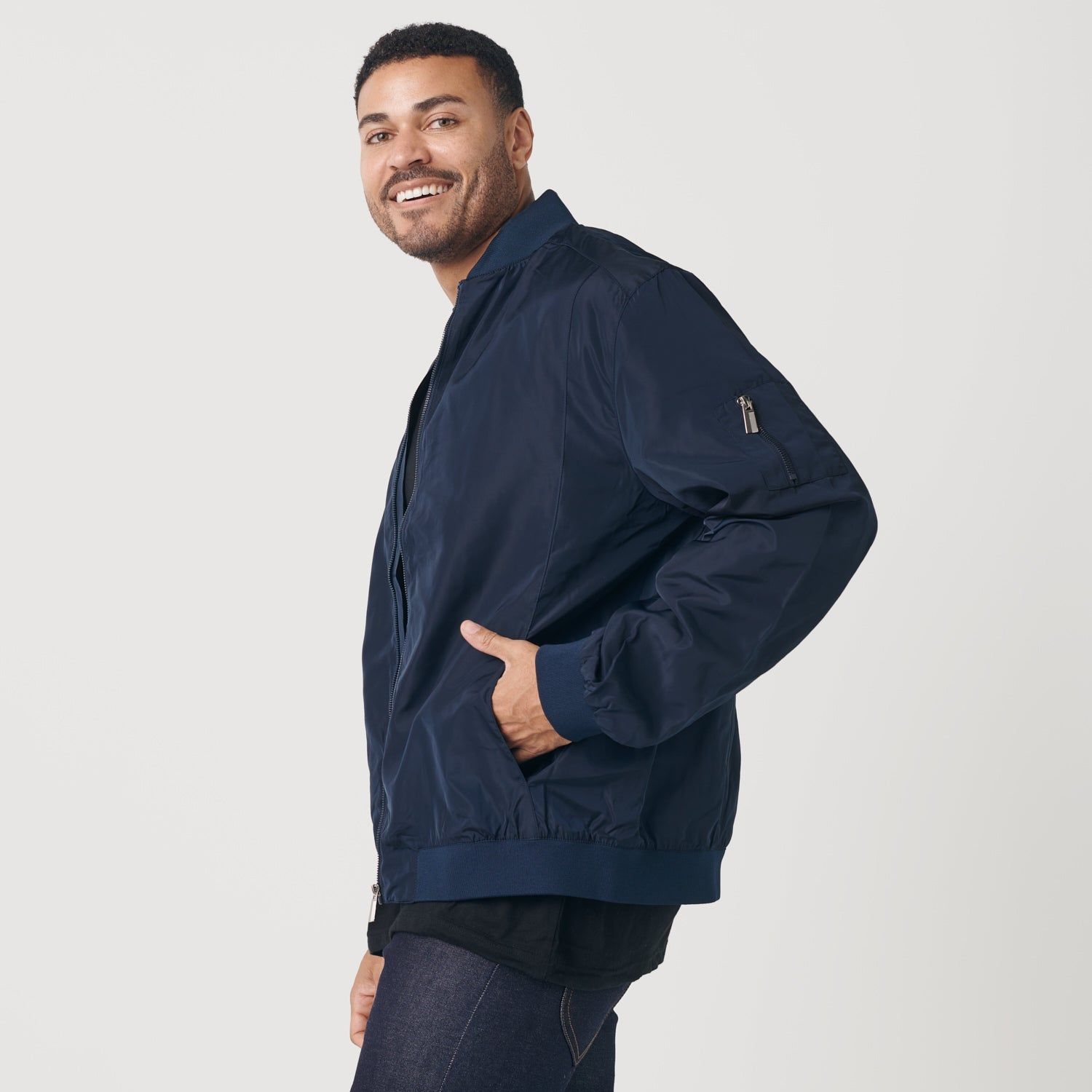 Navy Bomber Jacket sold by True Classic product image thumbnail 4