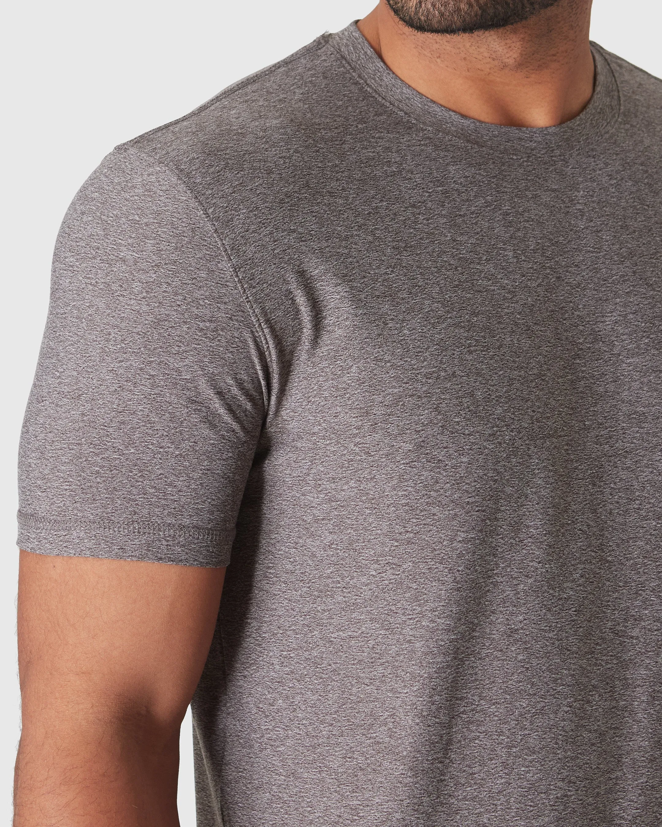 Heather Cocoa Active Crew Neck Tee sold by True Classic product image thumbnail 5