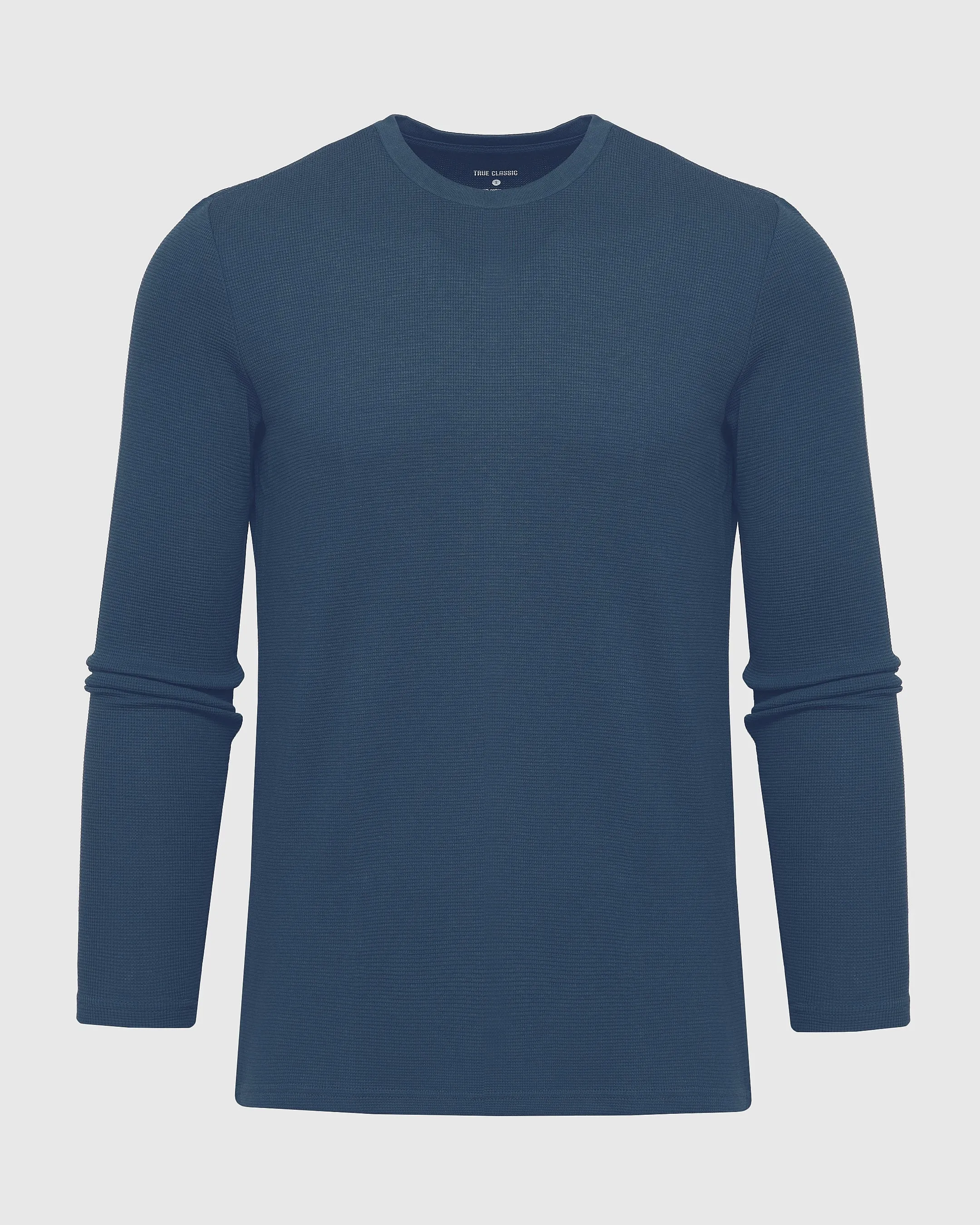 Deep Sea Blue Long Sleeve Waffle Crew sold by True Classic product image thumbnail 2