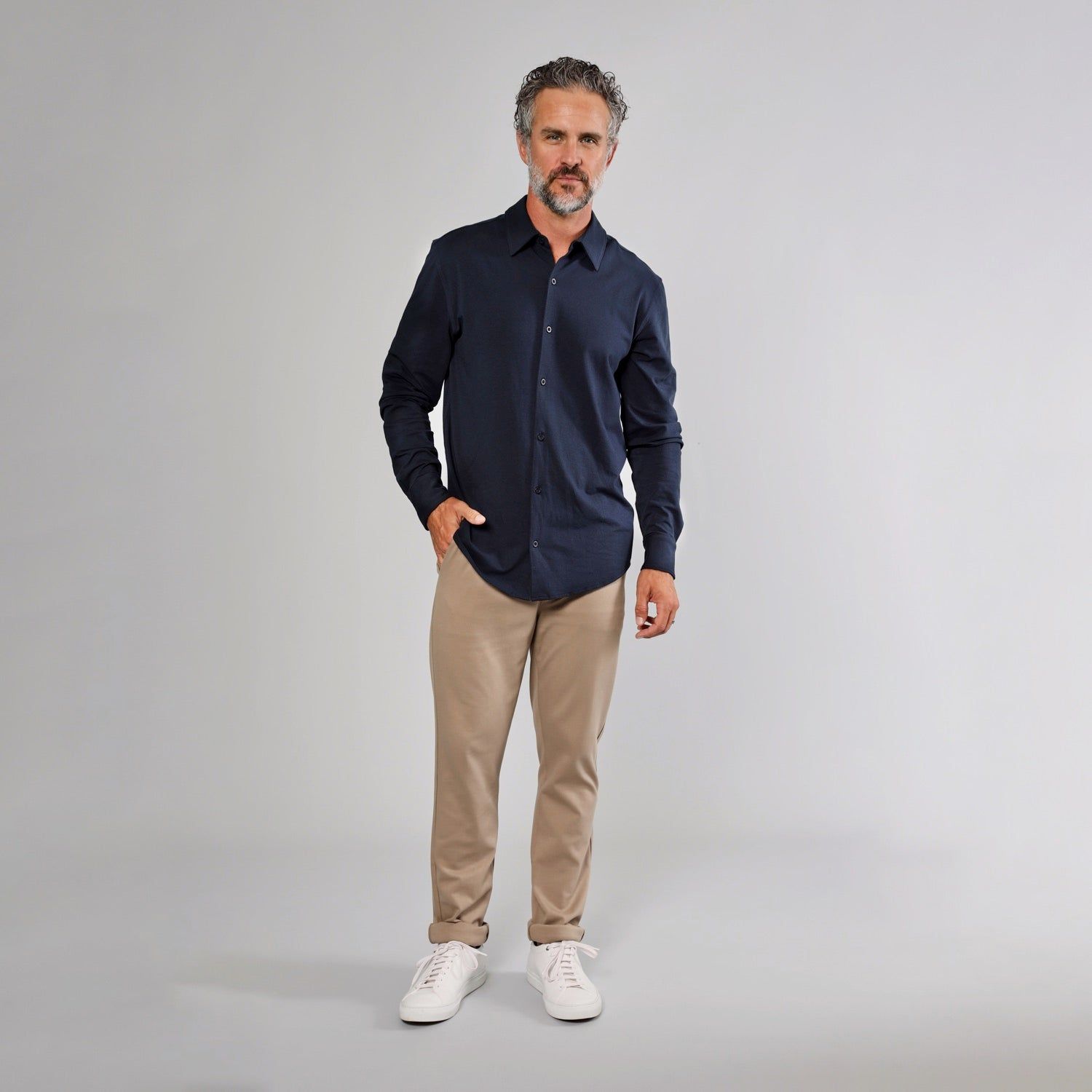 The Base Long Sleeve Knit Shirt 3-Pack sold by True Classic product image thumbnail 5