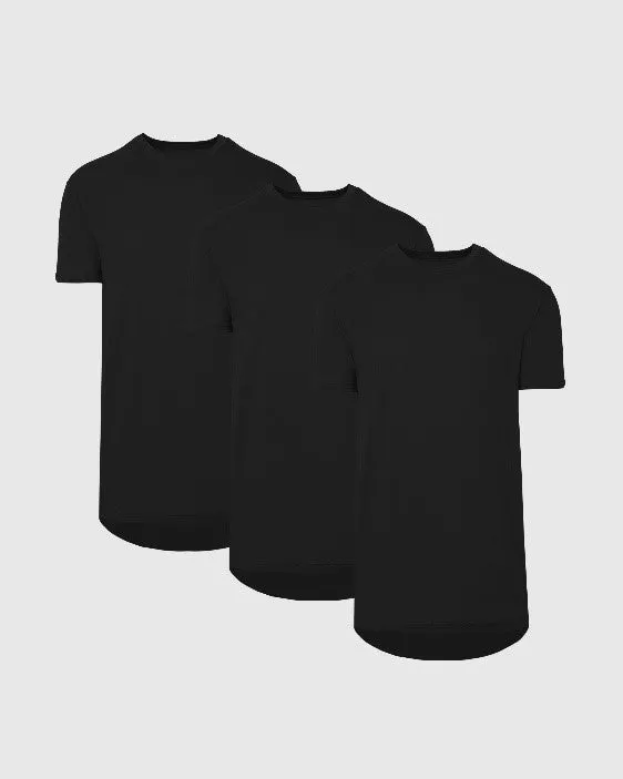 All Black Tall Round Hem Crew Neck T-Shirt 3-Pack sold by True Classic