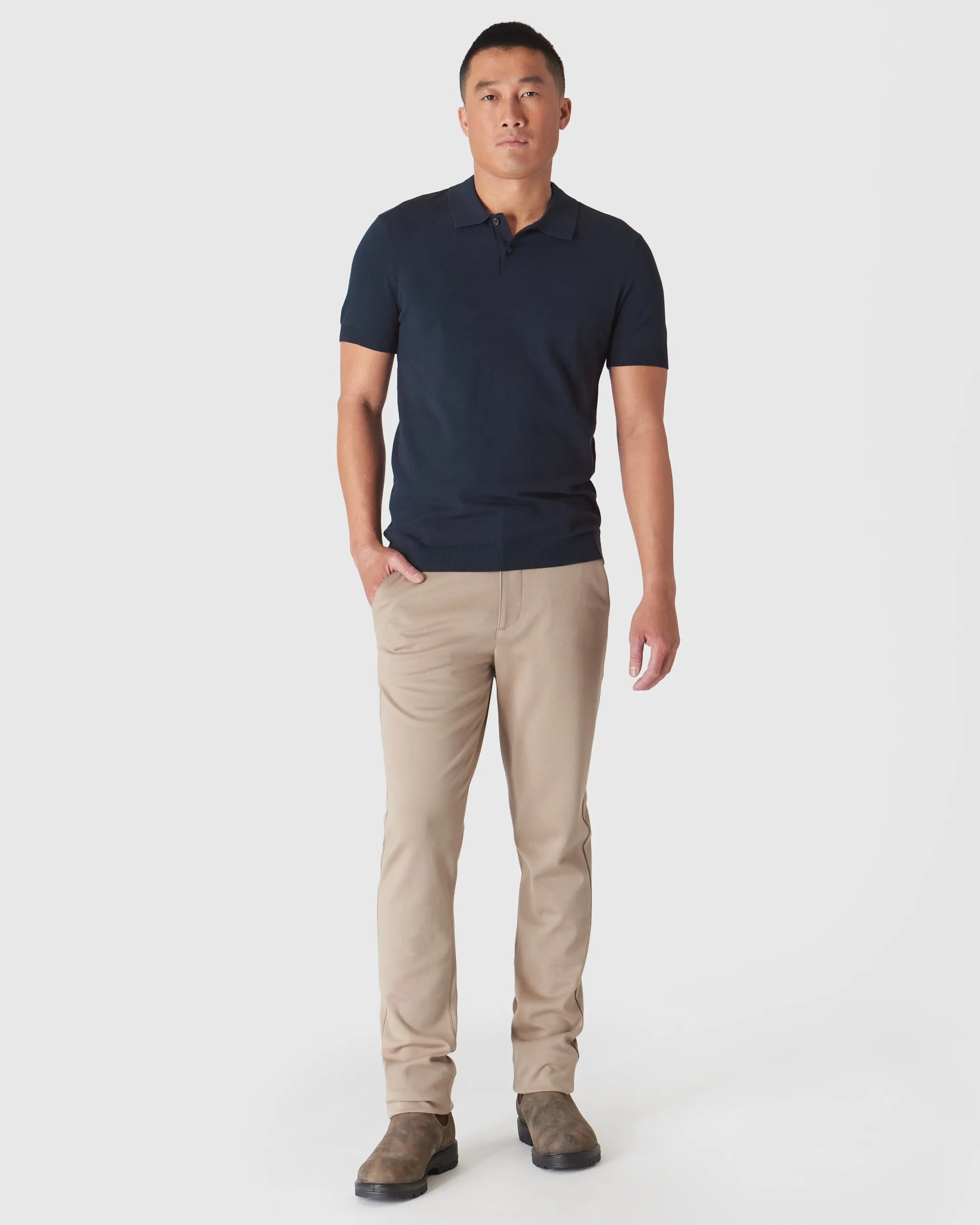 Navy Short Sleeve Sweater Polo sold by True Classic product image thumbnail 4