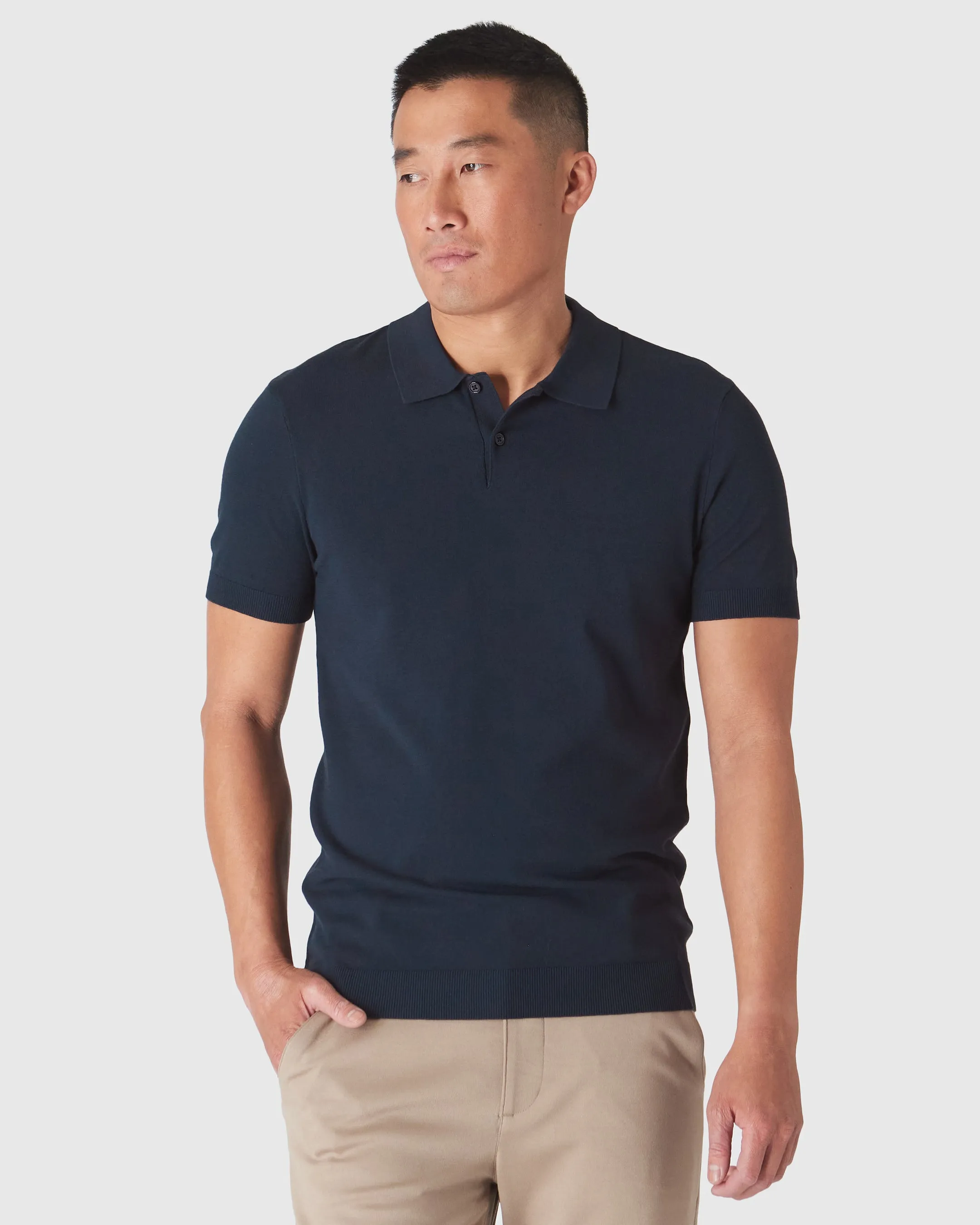 Navy Short Sleeve Sweater Polo sold by True Classic