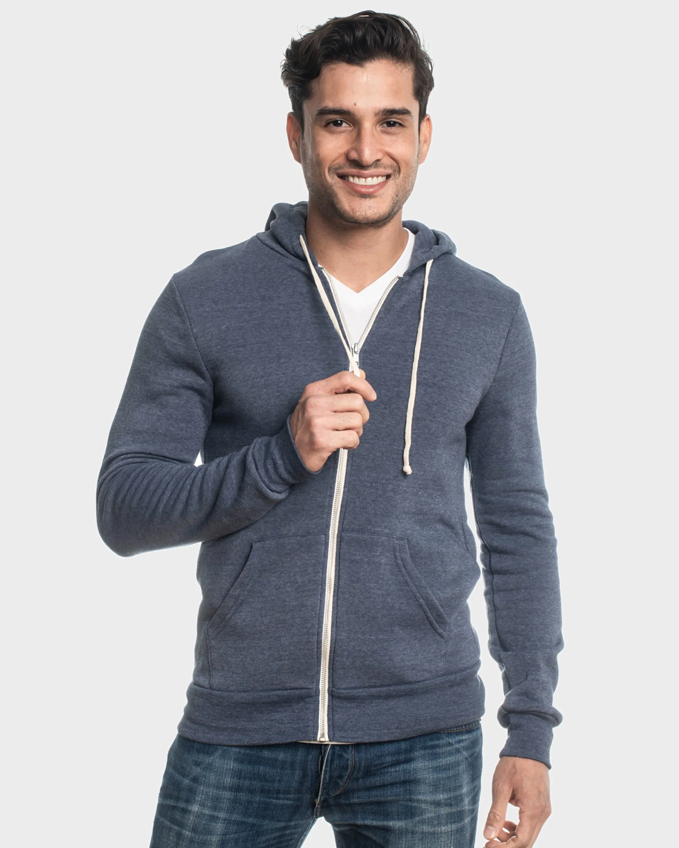 Navy Fleece Zip Hoodie sold by True Classic