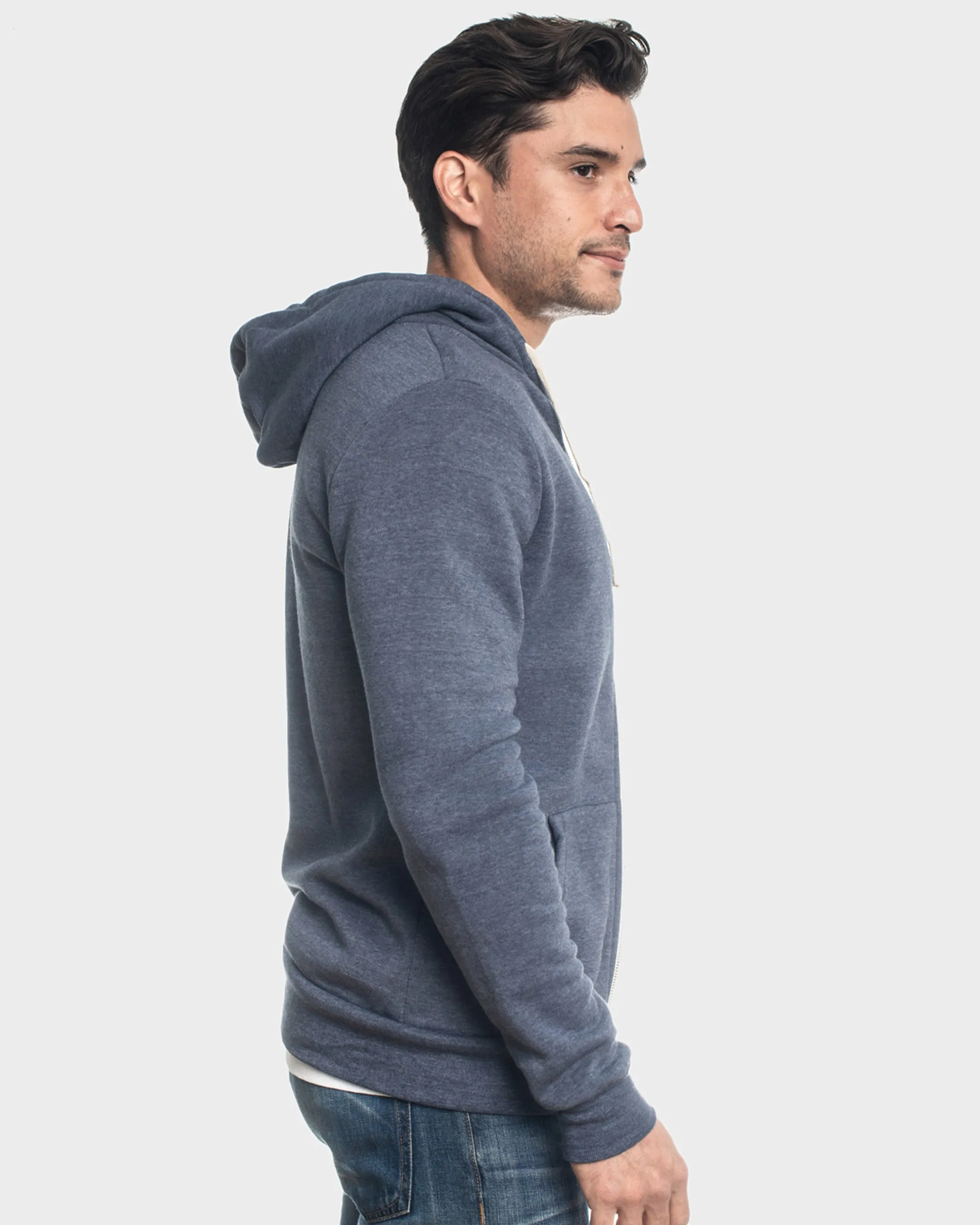 Navy Fleece Zip Hoodie sold by True Classic product image thumbnail 4