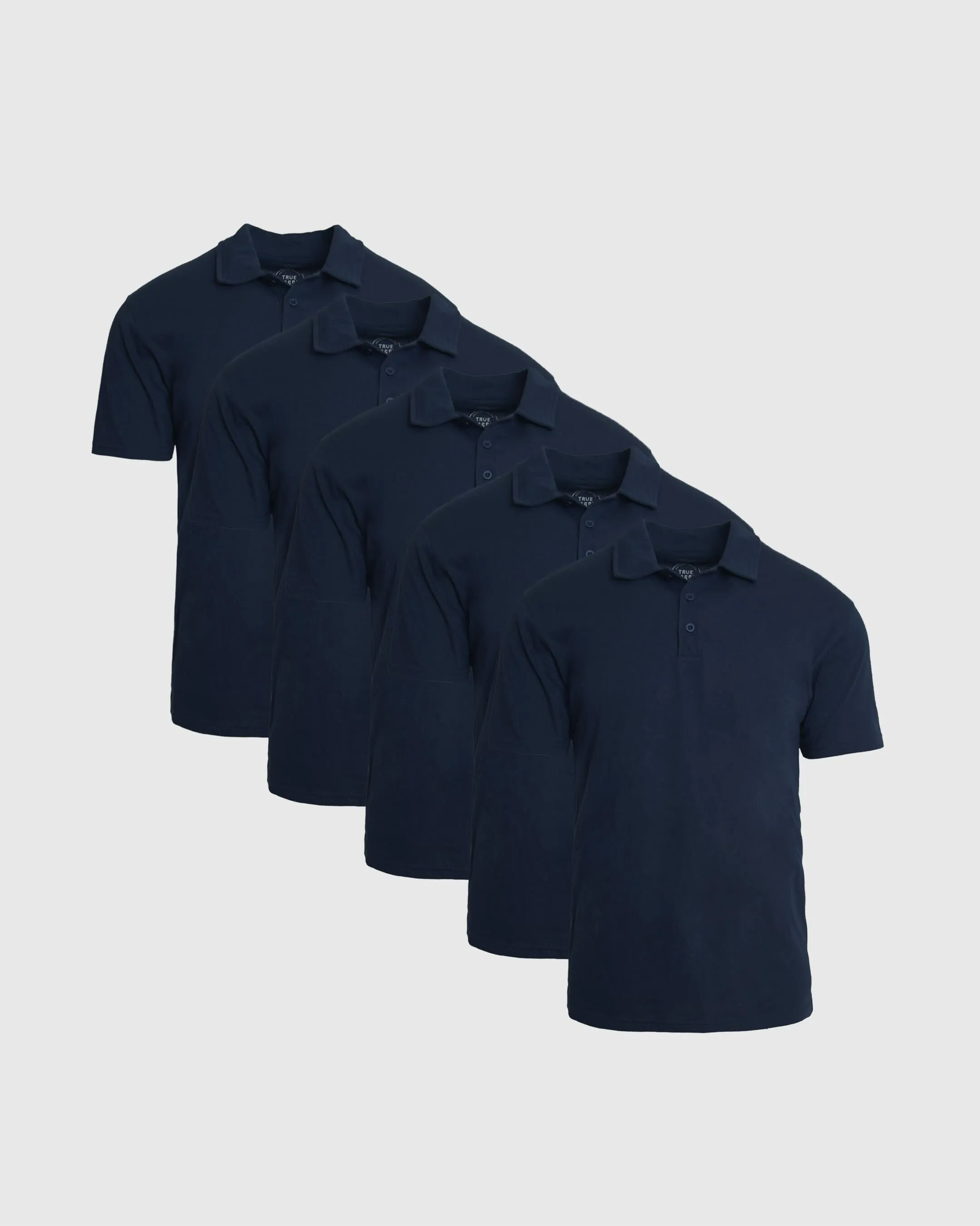 All Navy Short Sleeve Polo 5-Pack sold by True Classic
