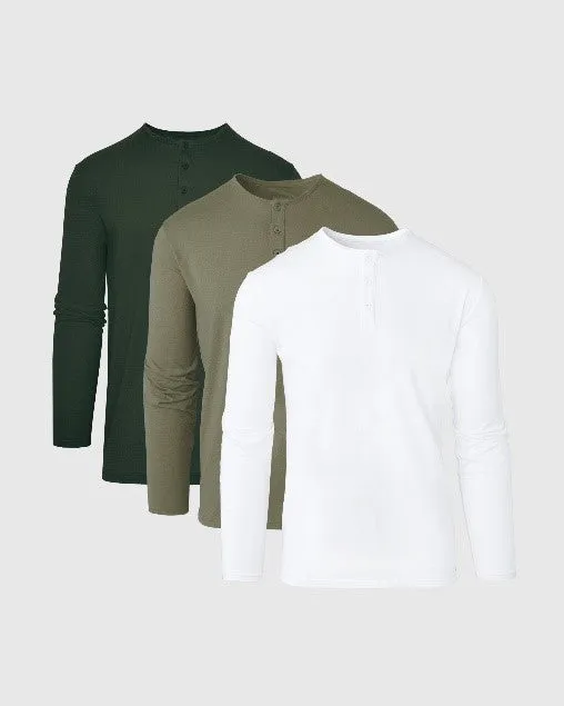 Greens Long Sleeve Henley 3-Pack sold by True Classic