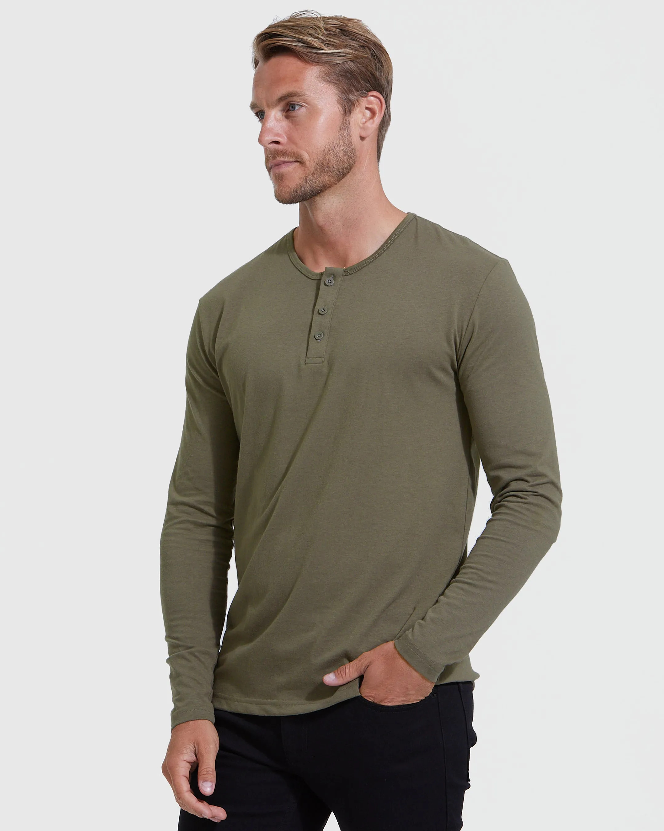 Greens Long Sleeve Henley 3-Pack sold by True Classic product image thumbnail 3